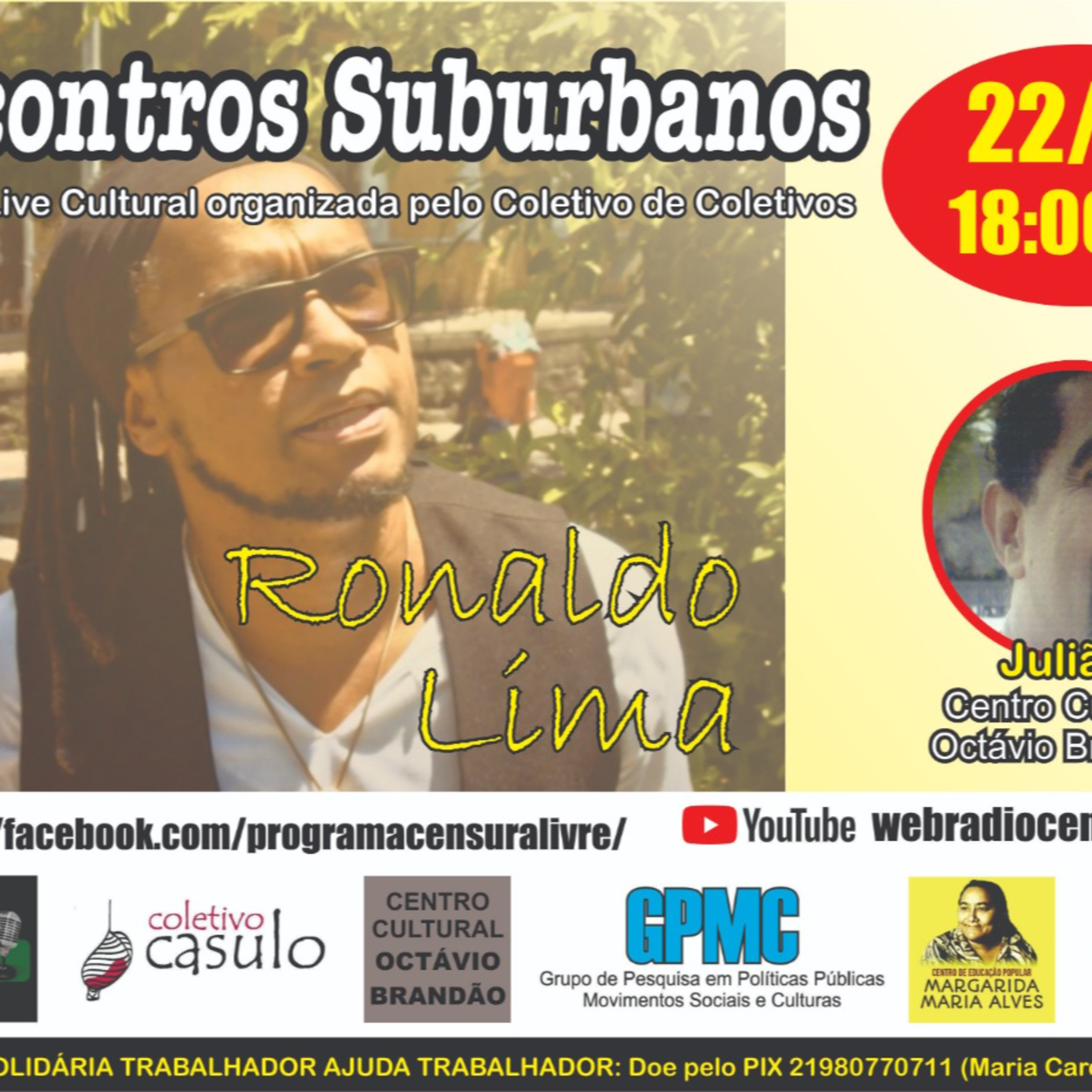 “Quintas Político-Culturais” | Rapper, músico, compositor e poeta Ronaldo Lima (22/07) episode artwork