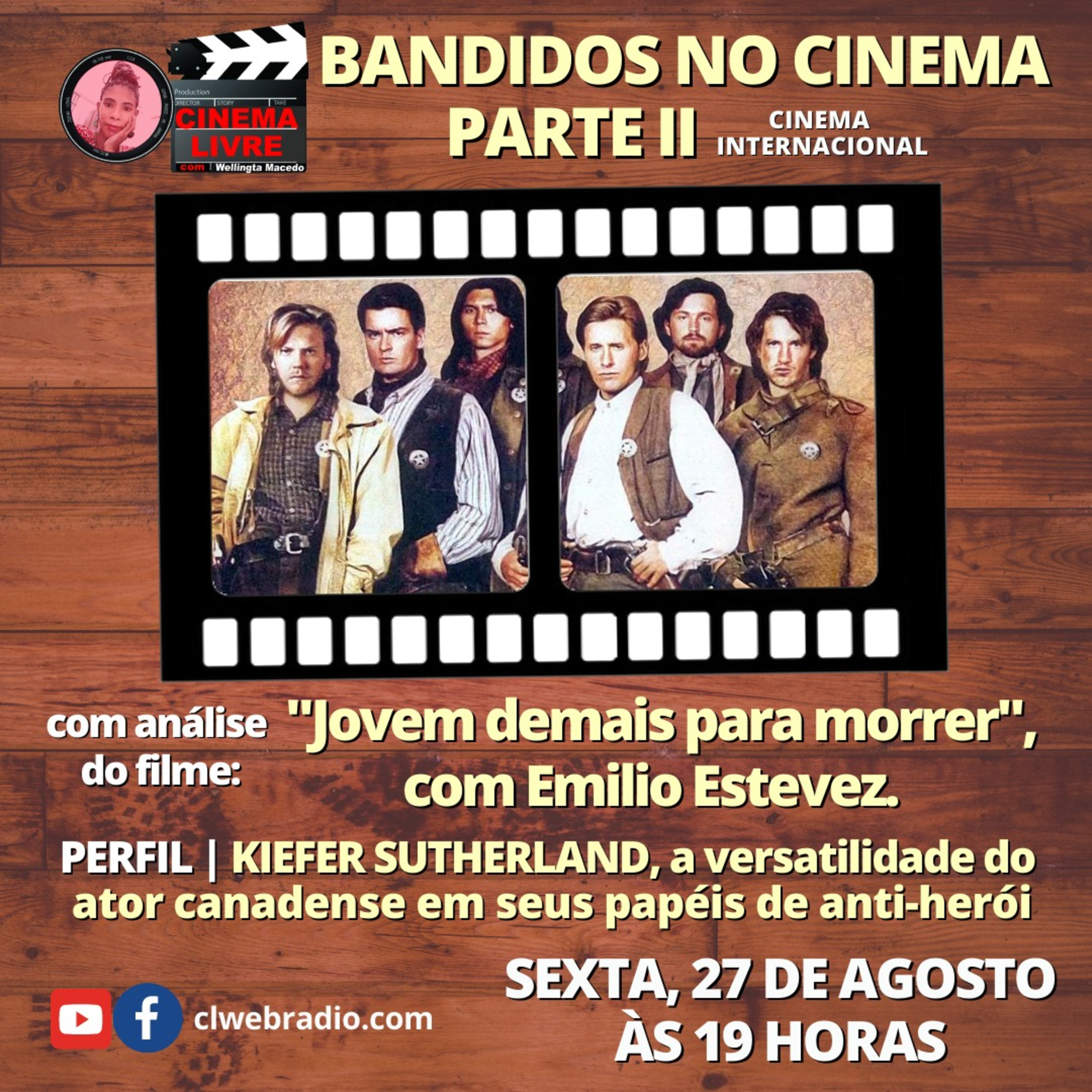 Cinema Livre Bandidos no Cinema, com Jovem demais para morrer, com Emilio Estevez 27 08 21 episode artwork