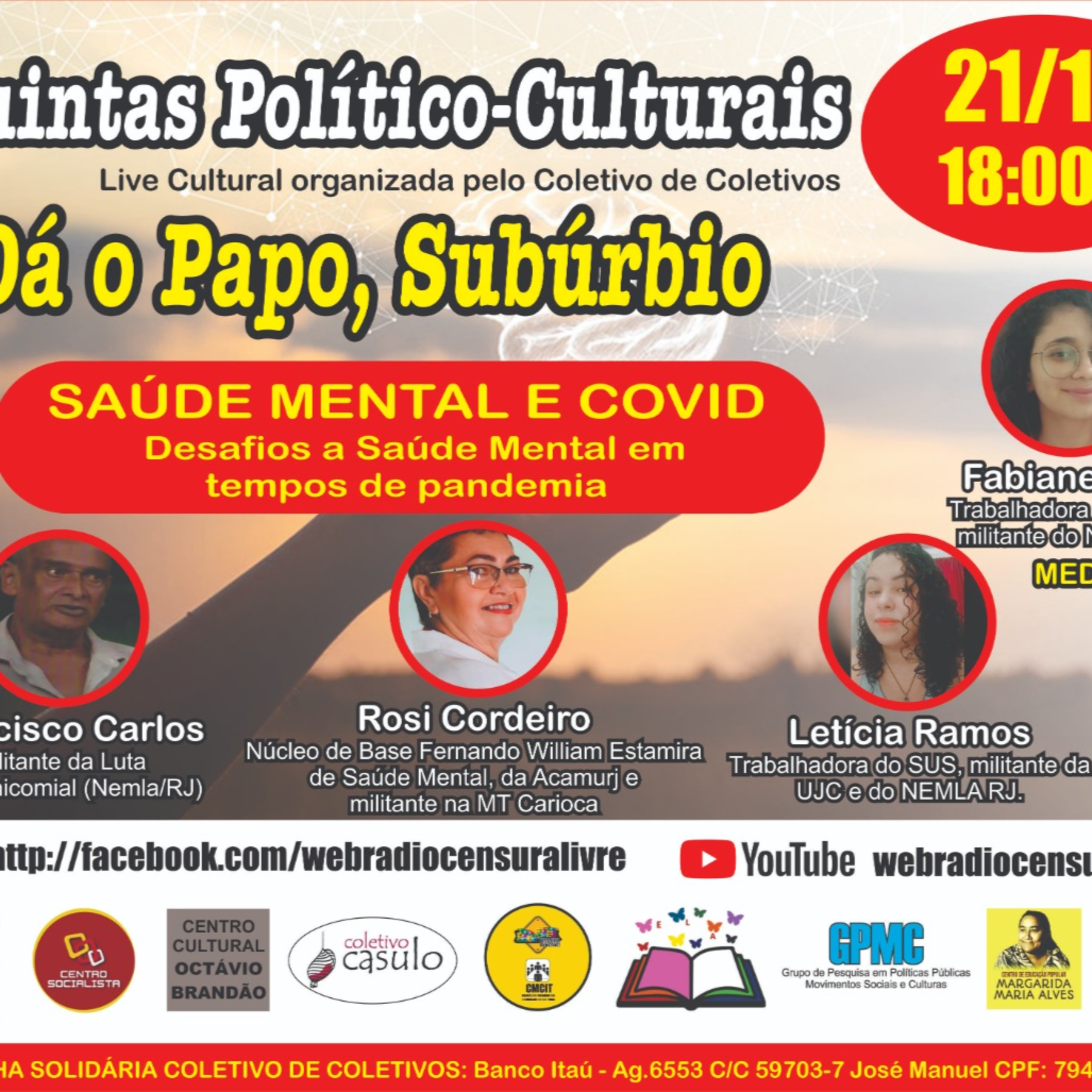 Quintas Político-Culturais -  Saúde Mental e a covid-19   21 10 21  episode artwork