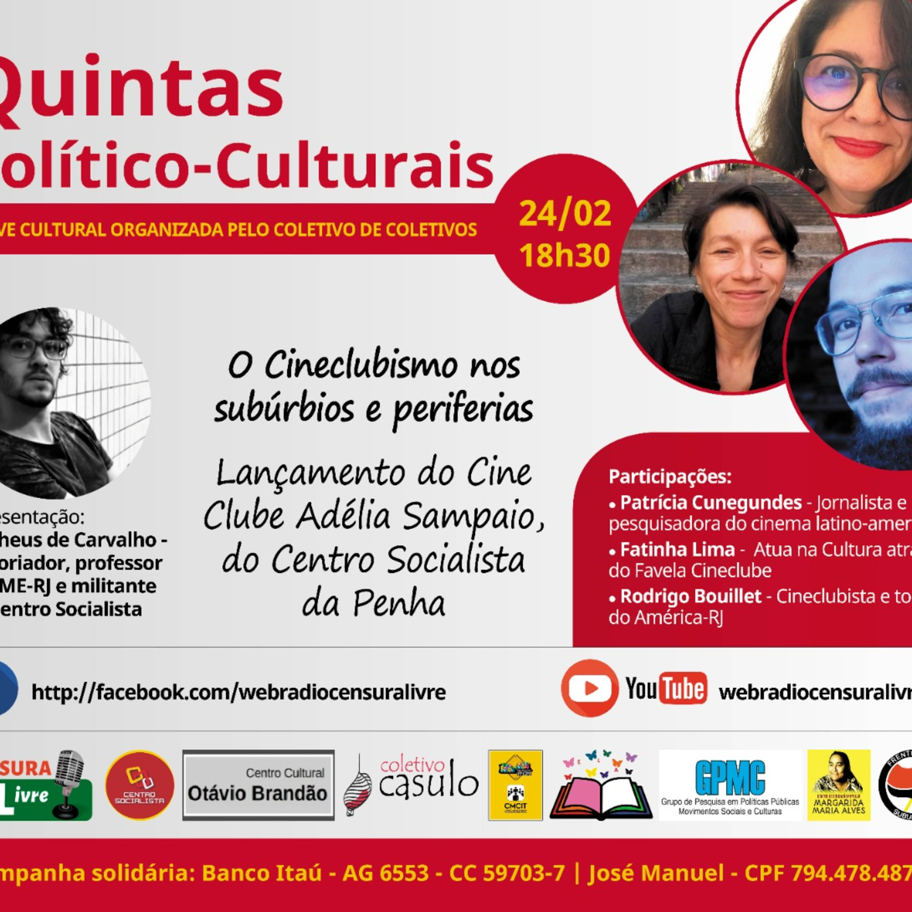 Quintas Político-Culturais | Cineclubismo - Lançamento do Cine Clube Adélia Sampaio 24/2 episode artwork
