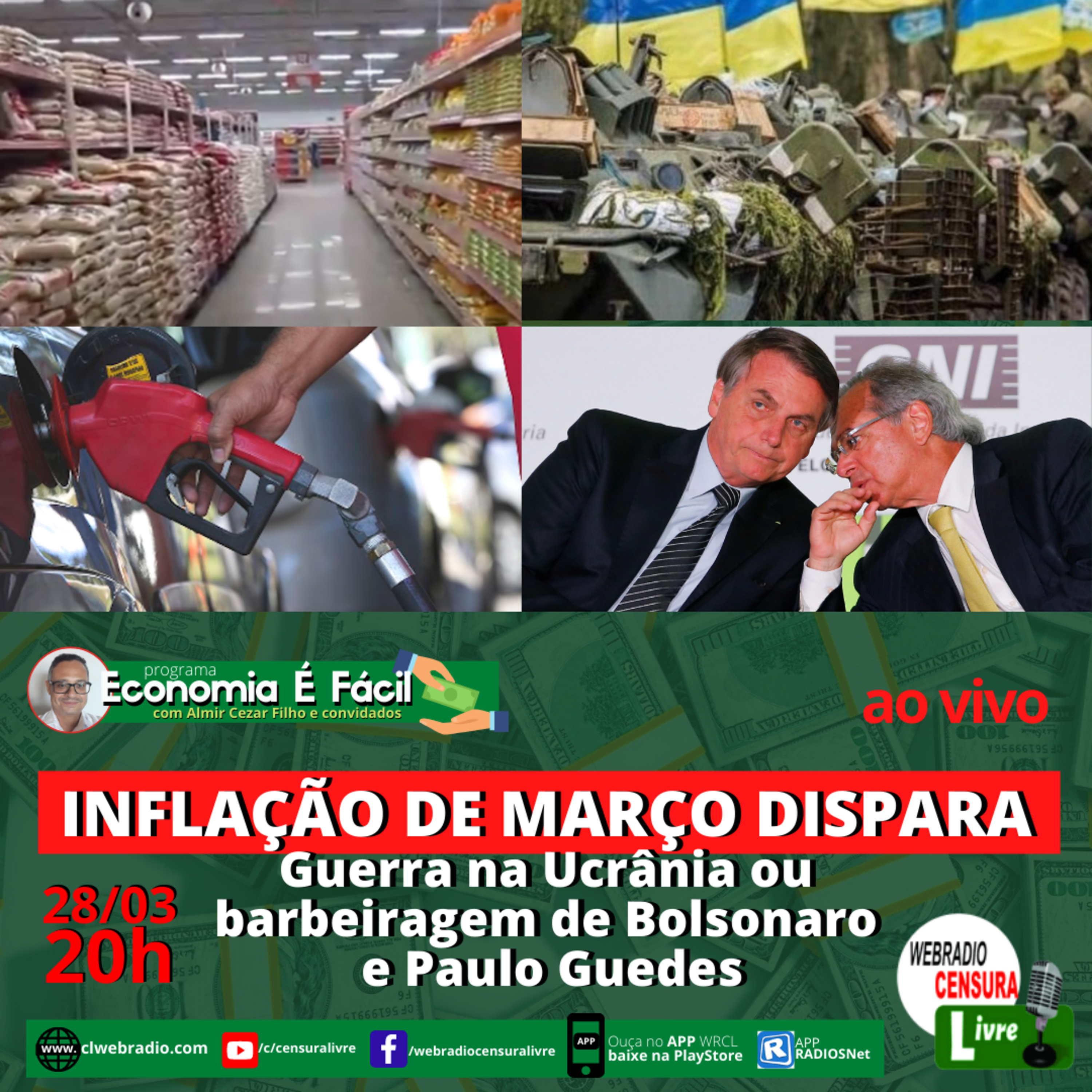 ECONOMIA É FÁCIL | Inflação de Março dispara: Guerra na Ucrânia ou barbeiragem de Bolsonaro e Paulo Guedes episode artwork