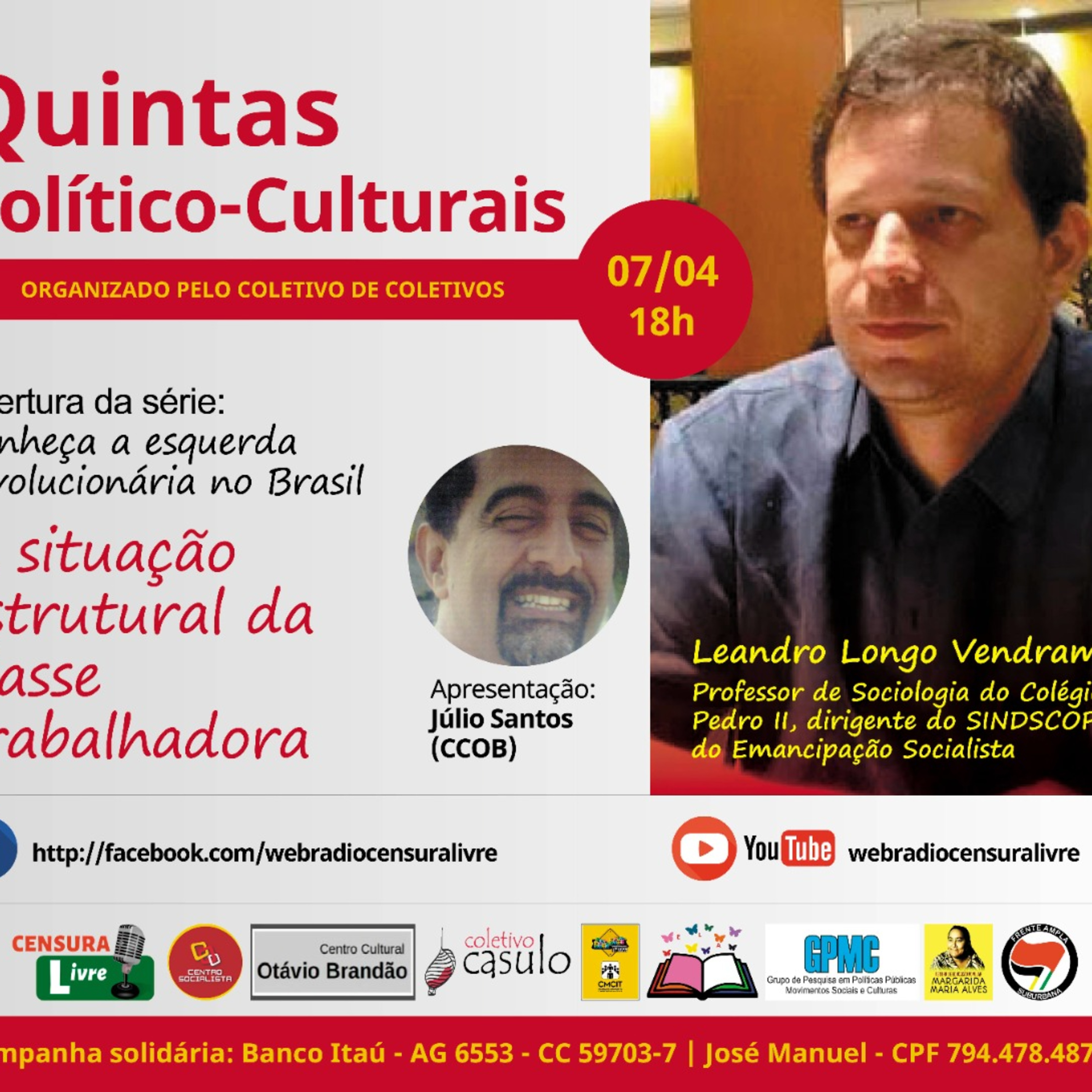 Quintas Político-Culturais | A situação estrutural da classe trabalhadora brasileira (07/04) episode artwork