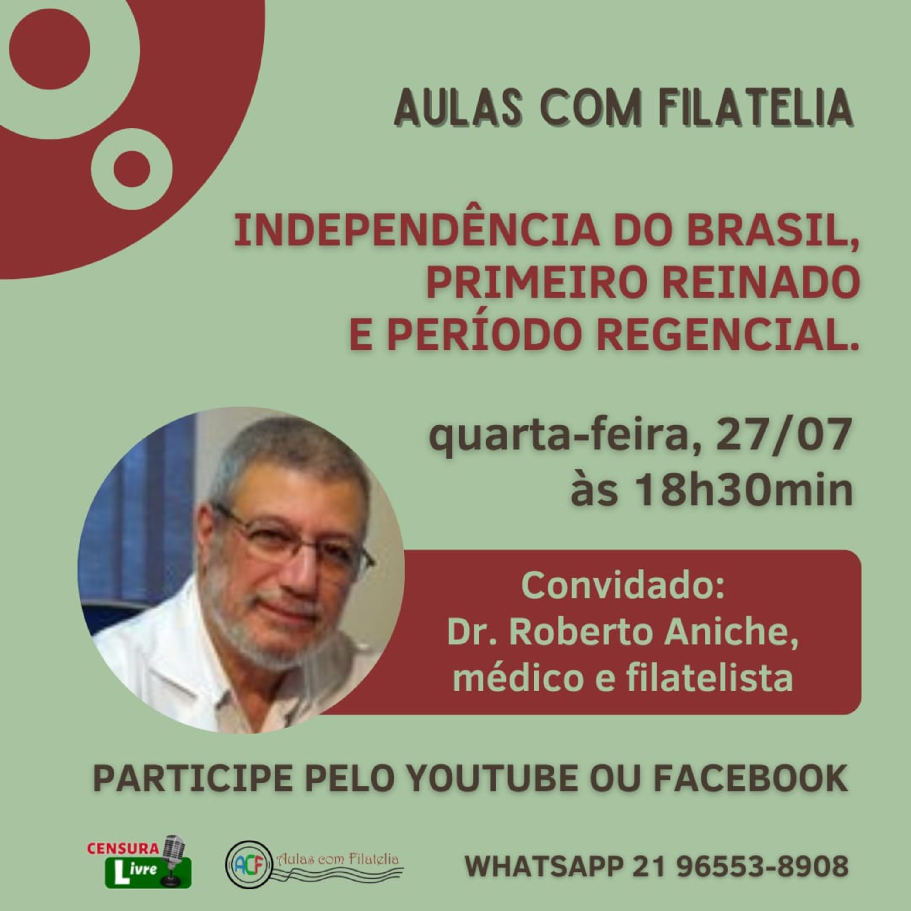 AULAS COM FILATELIA | INDEPENDÊNCIA DO BRASIL, PRIMEIRO REINADO E PERÍODO REGENCIAL (27/7) episode artwork