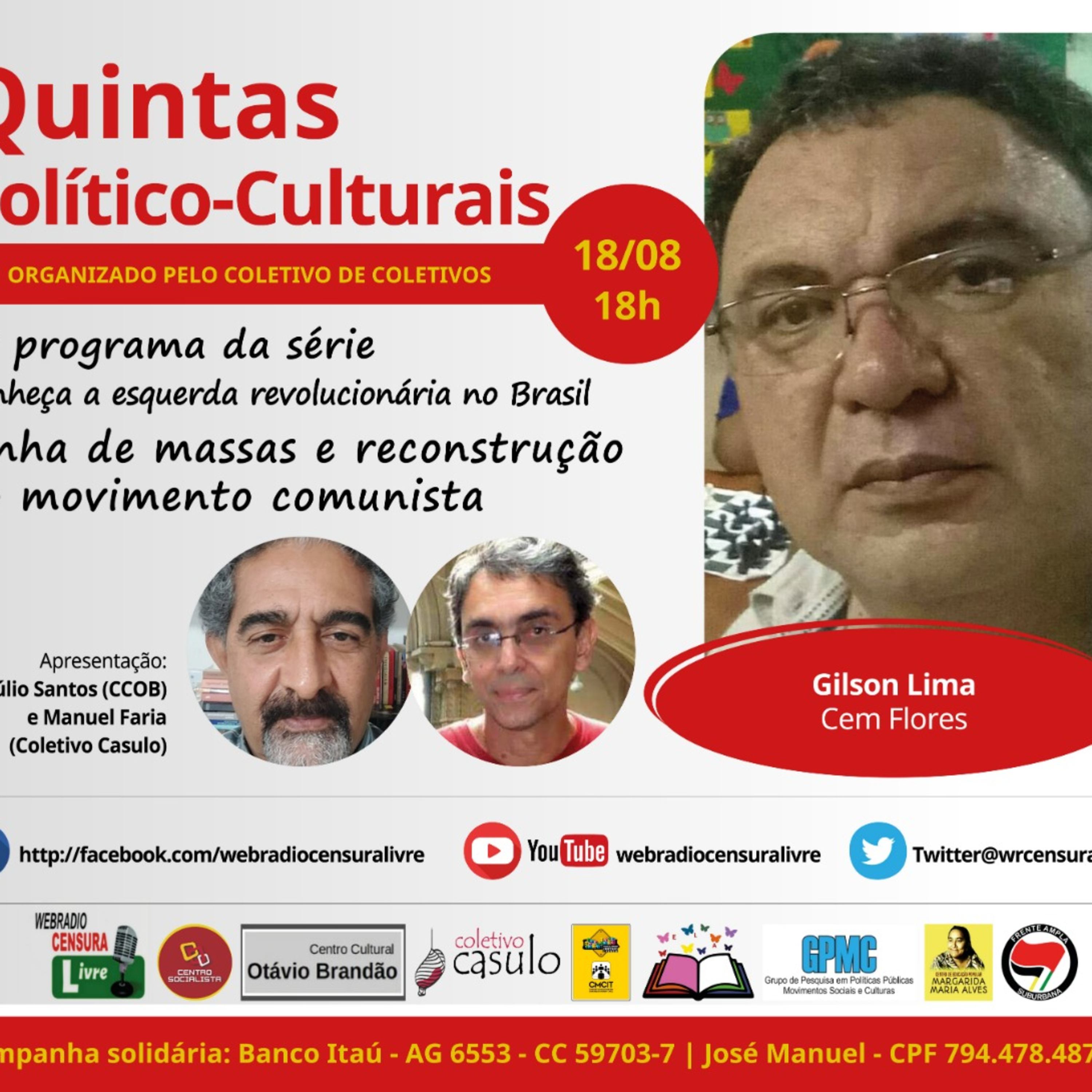 Quintas Político-Culturais – 6⁰ programa da série Conheça a esquerda revolucionária no Brasil (18/08) episode artwork