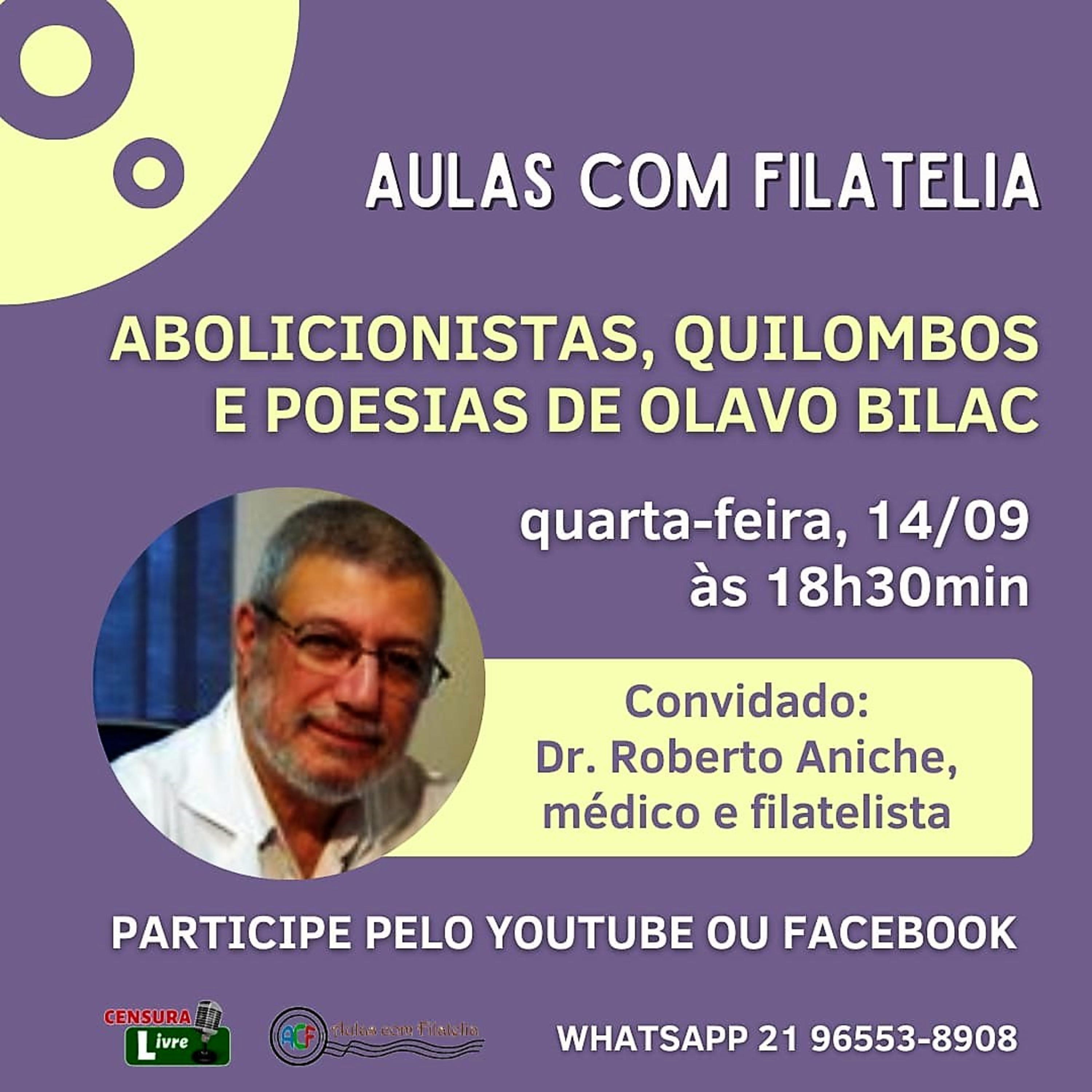 AULAS COM FILATELIA | ABOLICIONISTAS, QUILOMBOS E POESIAS DE OLAVO BILAC (14/9) episode artwork