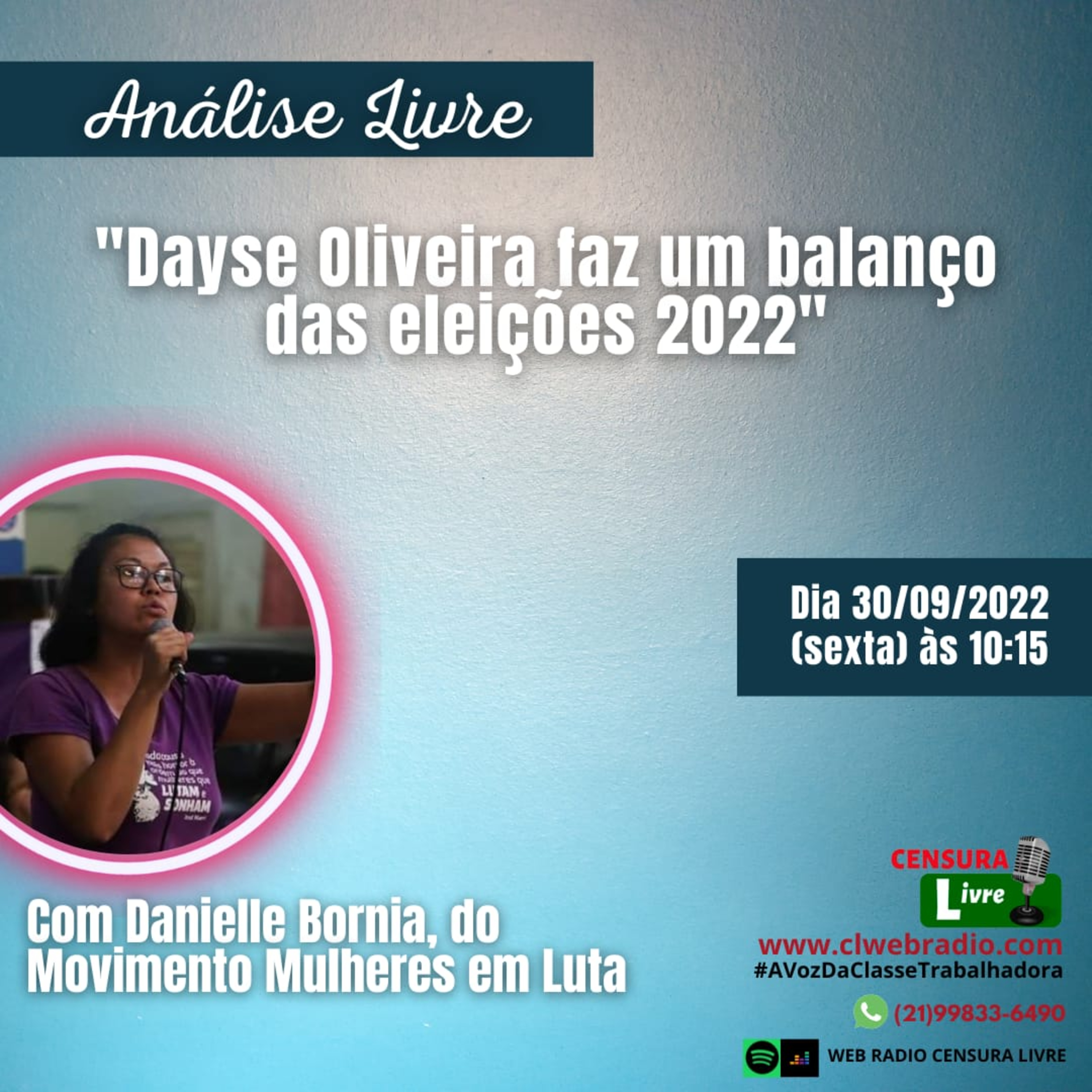 ANÁLISE LIVRE – Dayse Oliveira faz um balanço das eleições 2022 (30/09) episode artwork