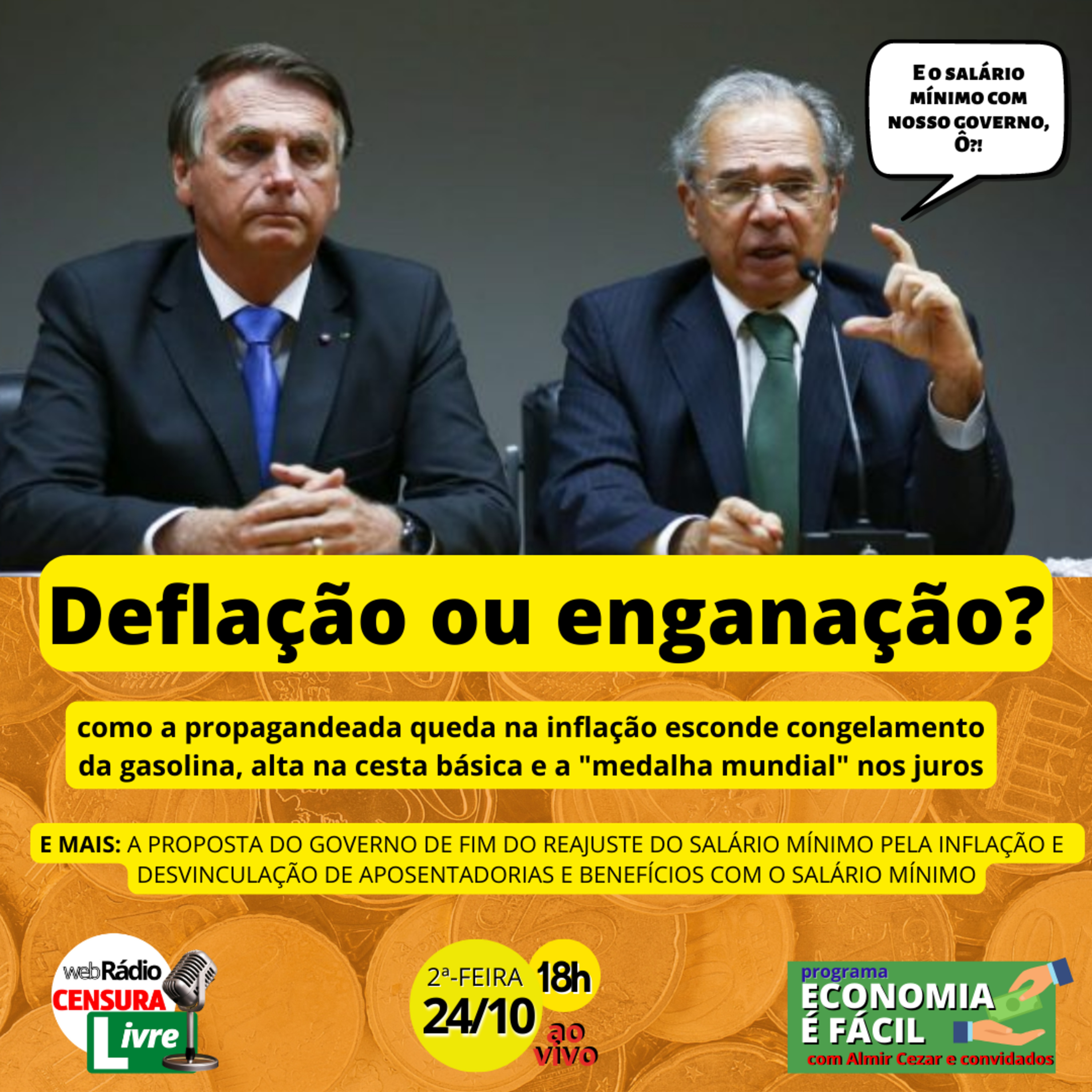 ECONOMIA É FÁCIL | Deflação ou enganação? Congelamento da gasolina, alta da cesta básica e campeão de juros episode artwork