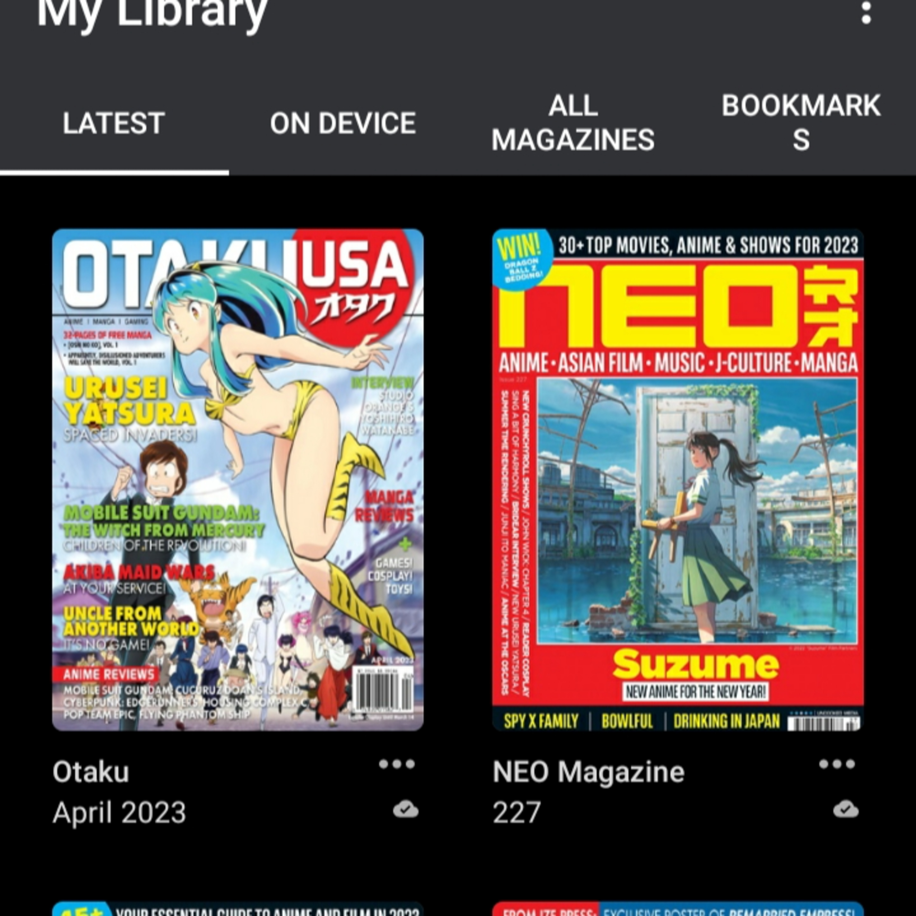 Revistas de anime OtakuUSA y Neo