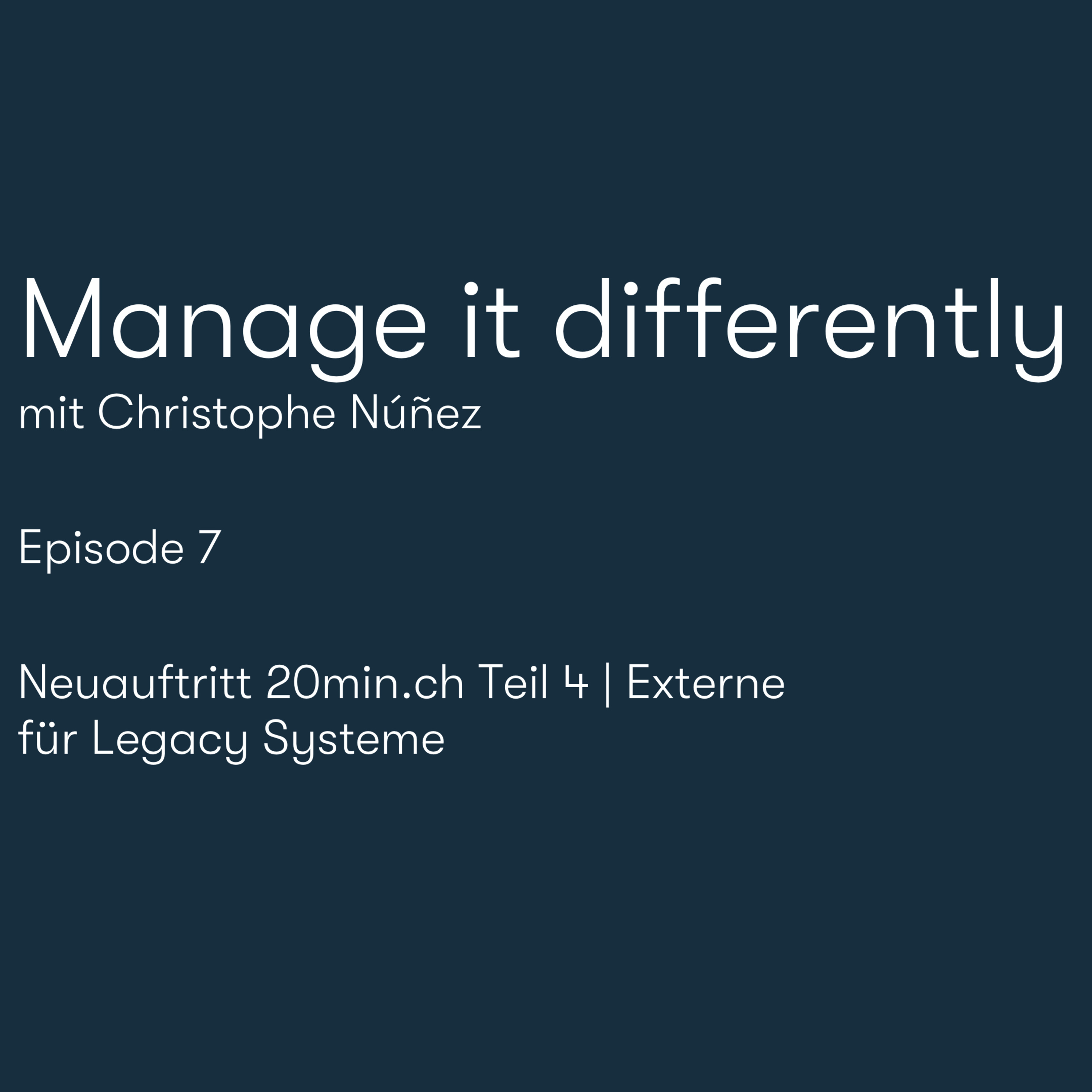 Manage it differently