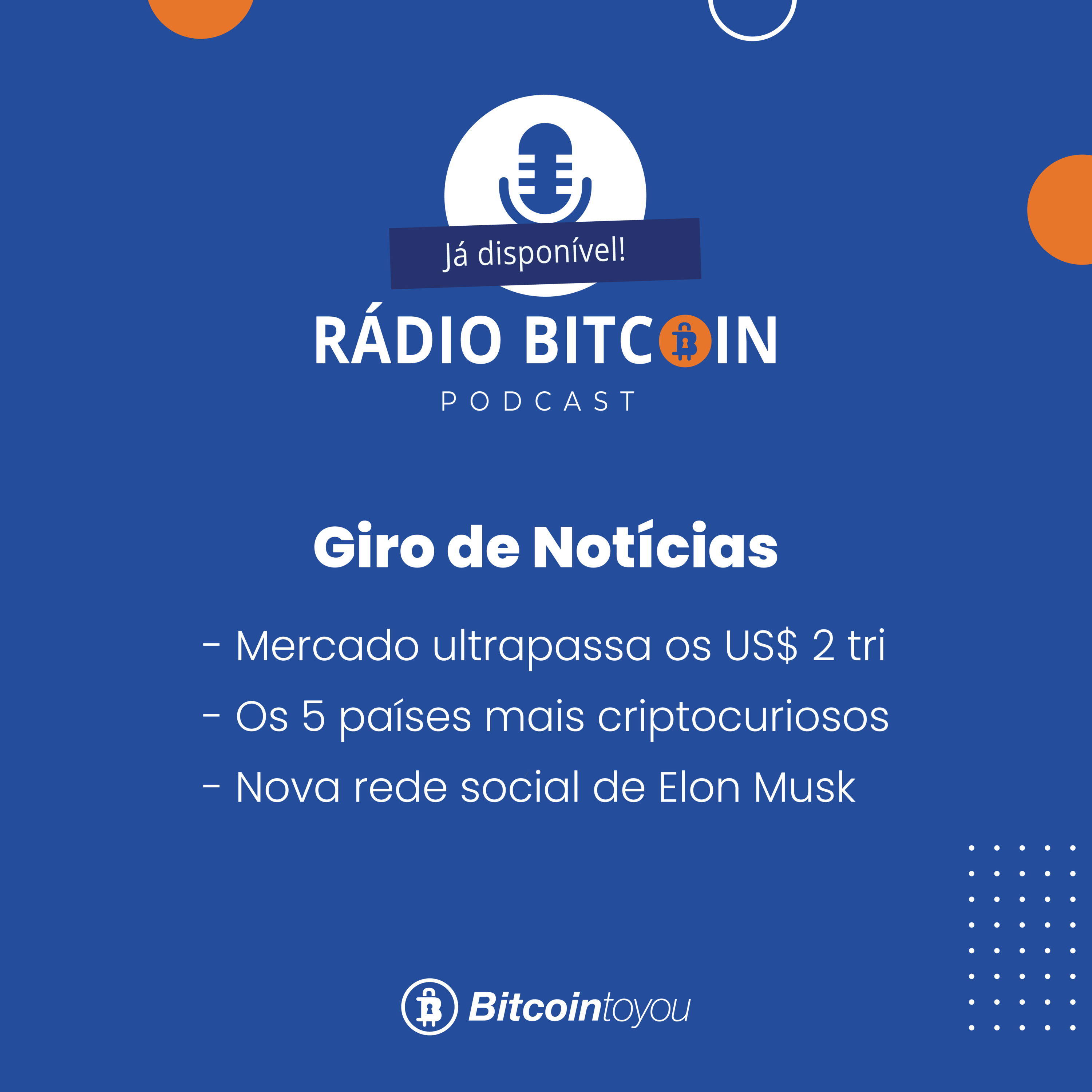 Ep 114 - Mercado ultrapassa os US$ 2 tri + Os 5 países mais criptocuriosos + Nova rede social de Elon Musk. episode artwork