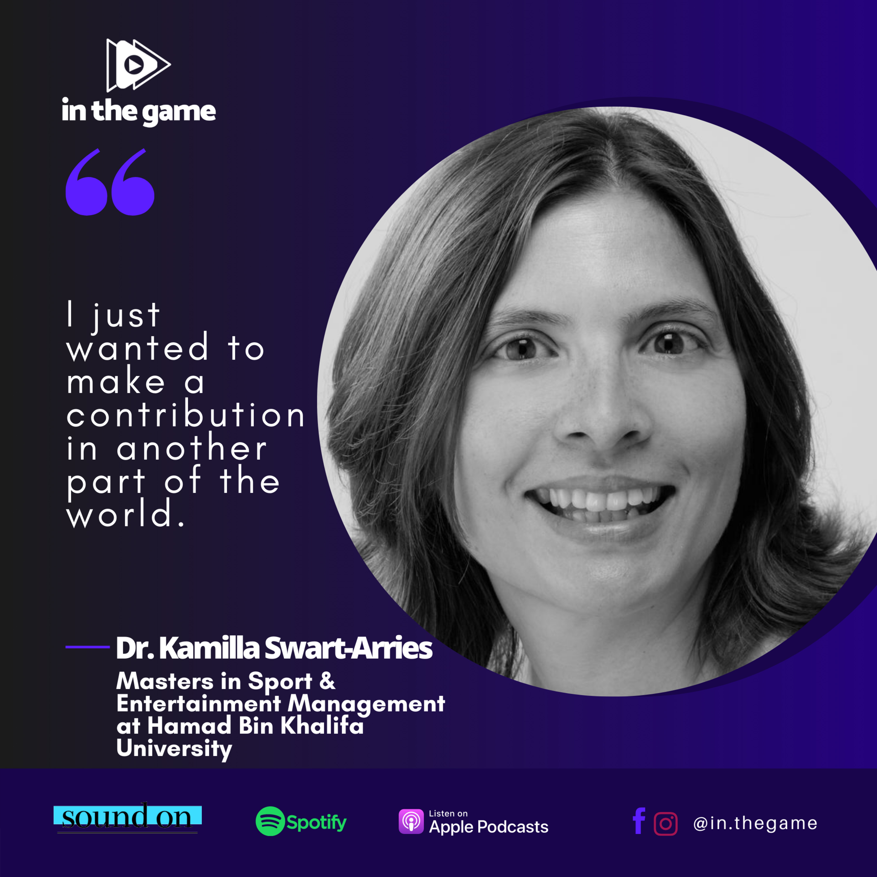 It's always for the good of the game with the wonderful Dr. Kamilla