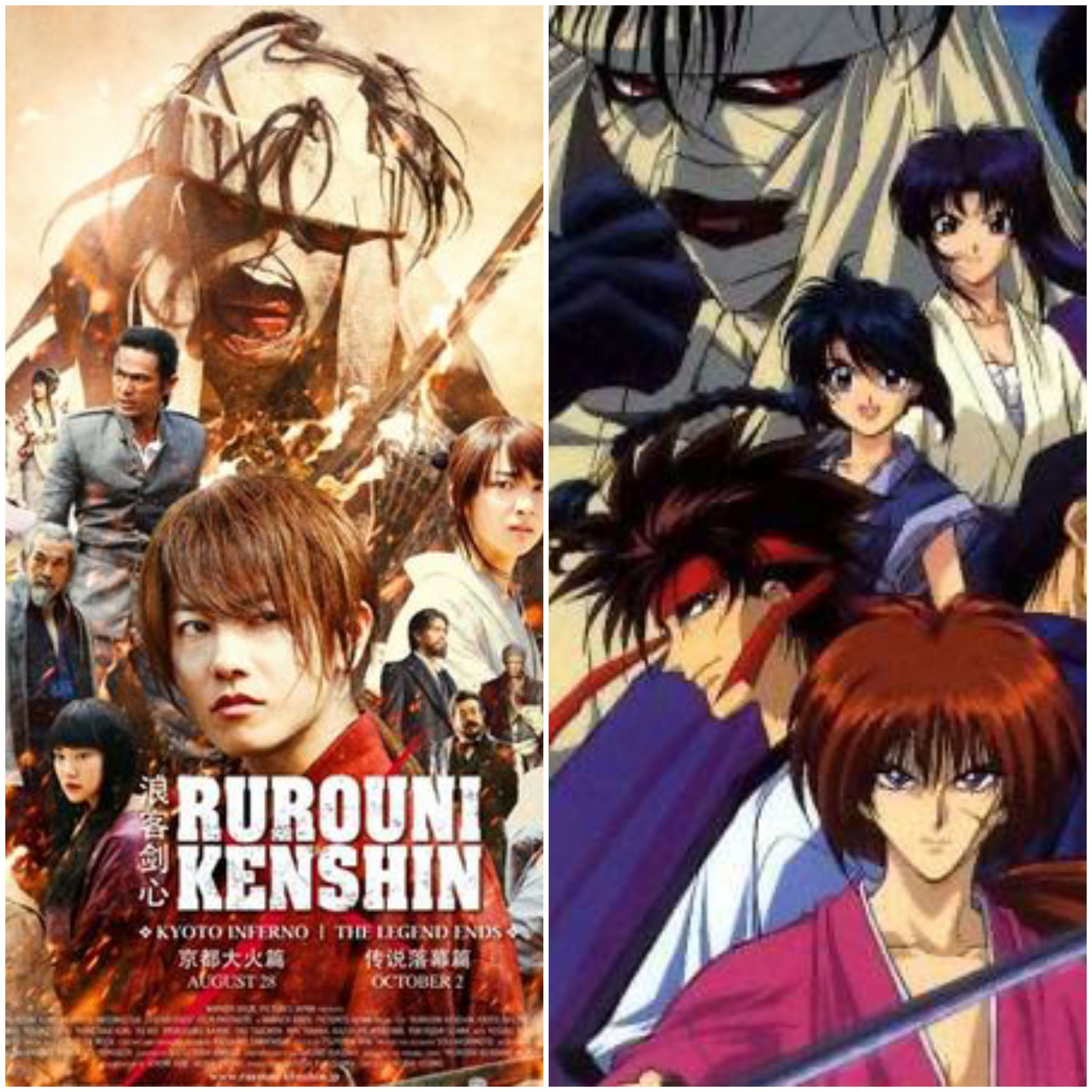 Rurouni kenshin Kyoto inferno and anime episode artwork