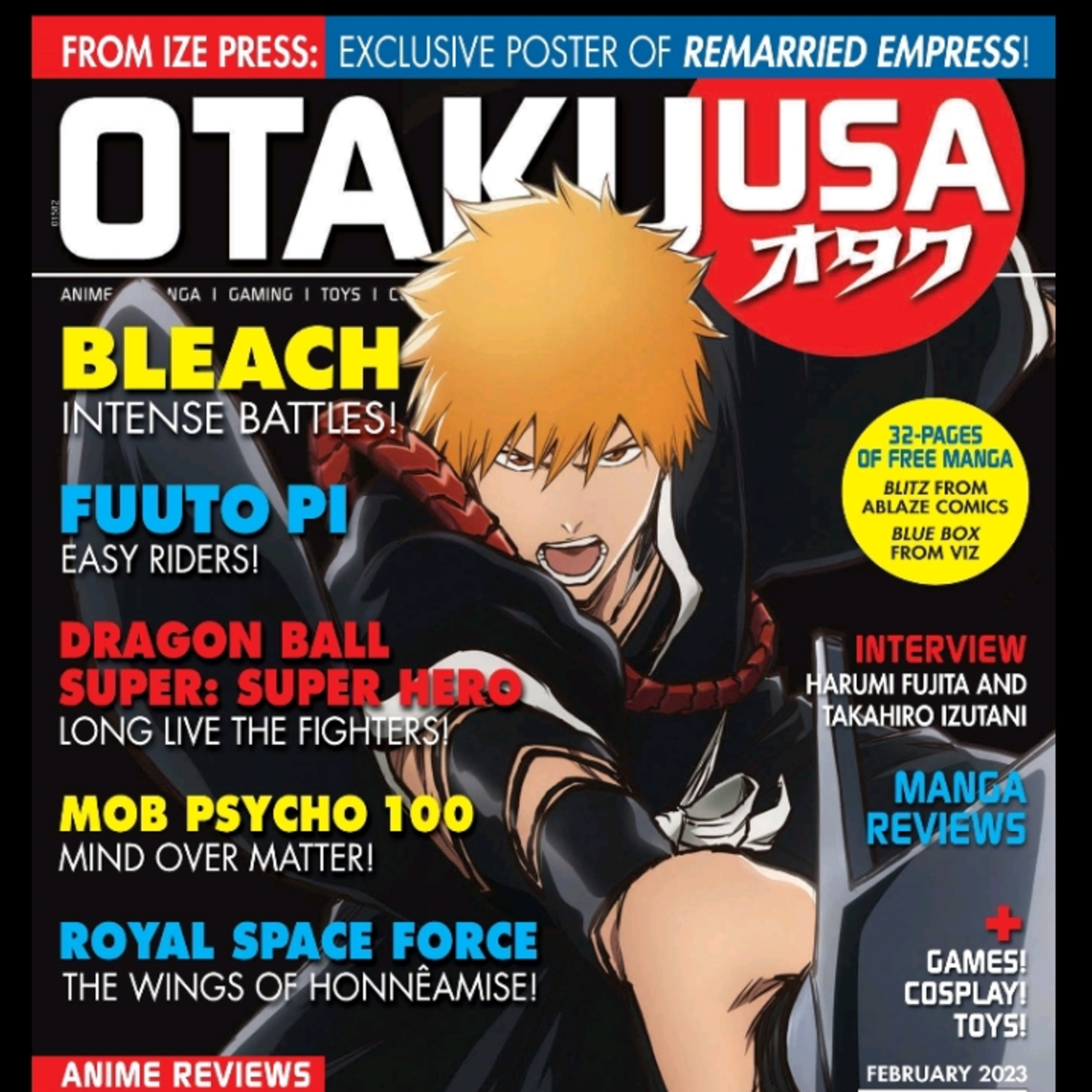 Anime magazine OtakuUSA February 2023 episode artwork