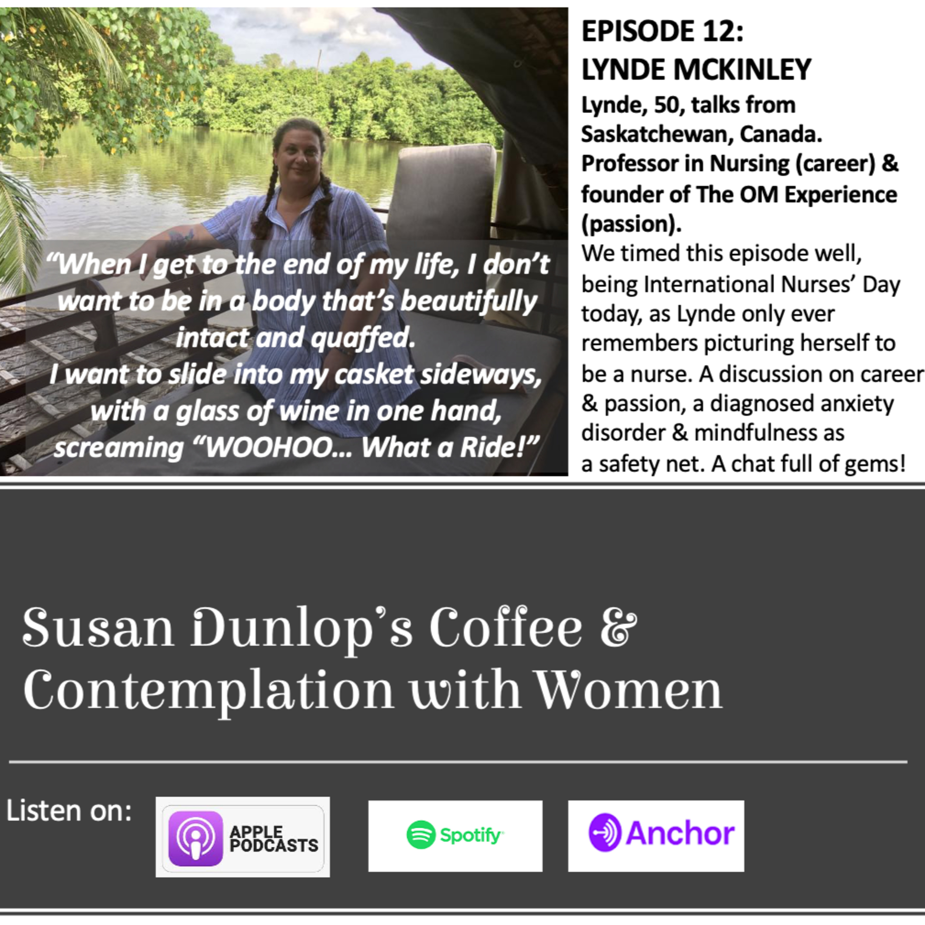 Episode 12: "To me it's that powerful woman's roar of Here I Am, Let's Make This Better". Lynde McKinley in Canada, Professor of Nursing is today's guest on International Nurses' Day, 2020 episode artwork