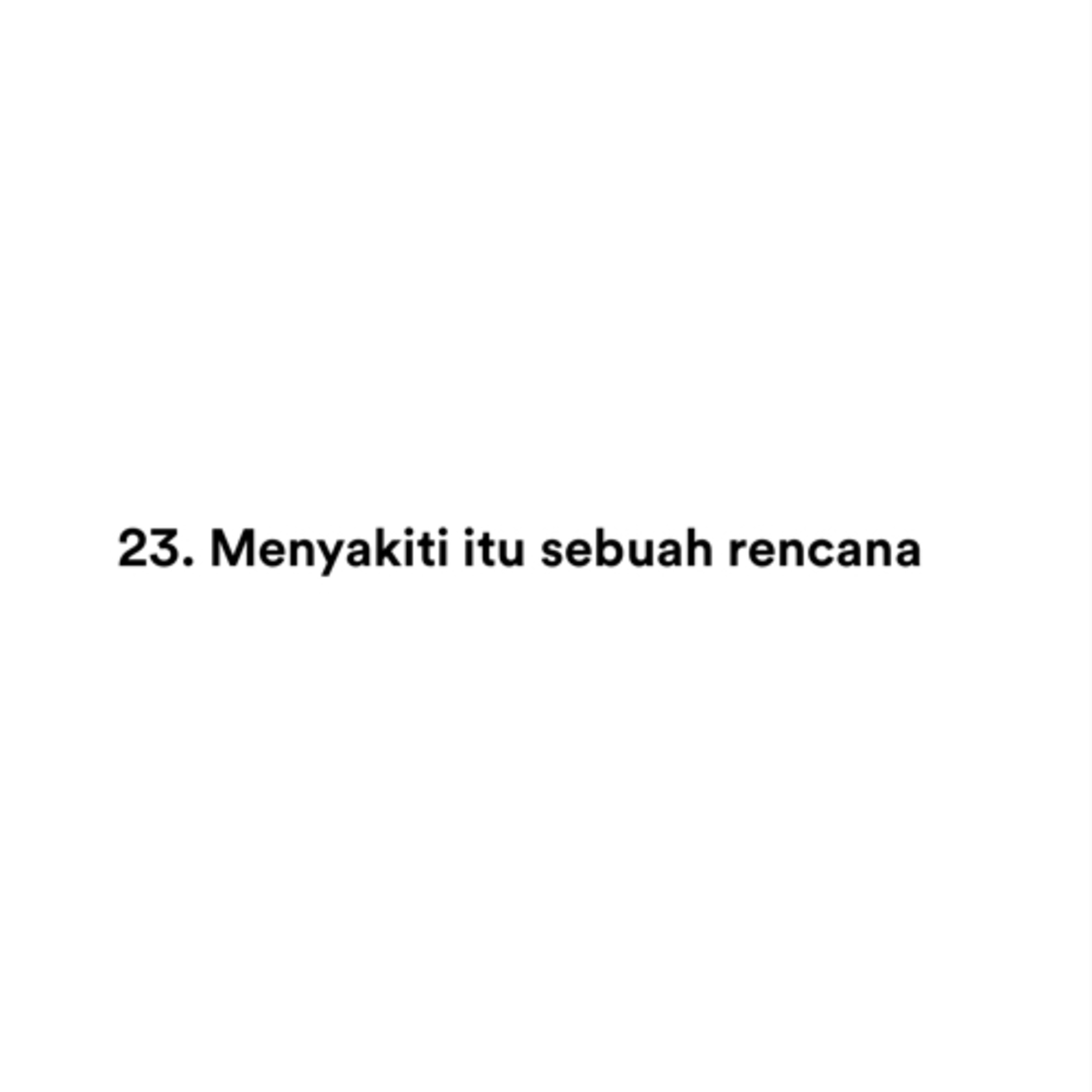 23. Menyakiti itu sebuah rencana episode artwork