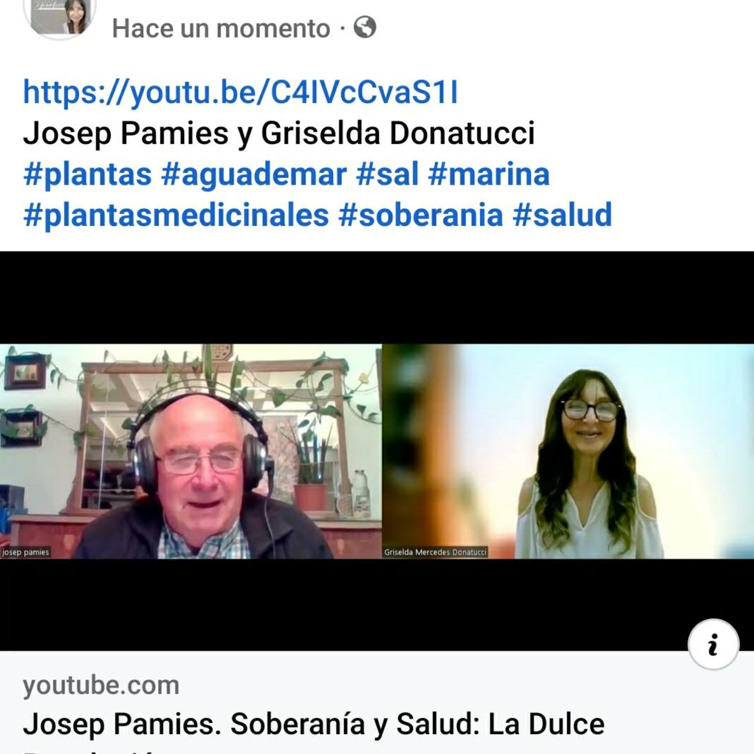 Griselda Donatucci Agua De Mar, Salud y Vida