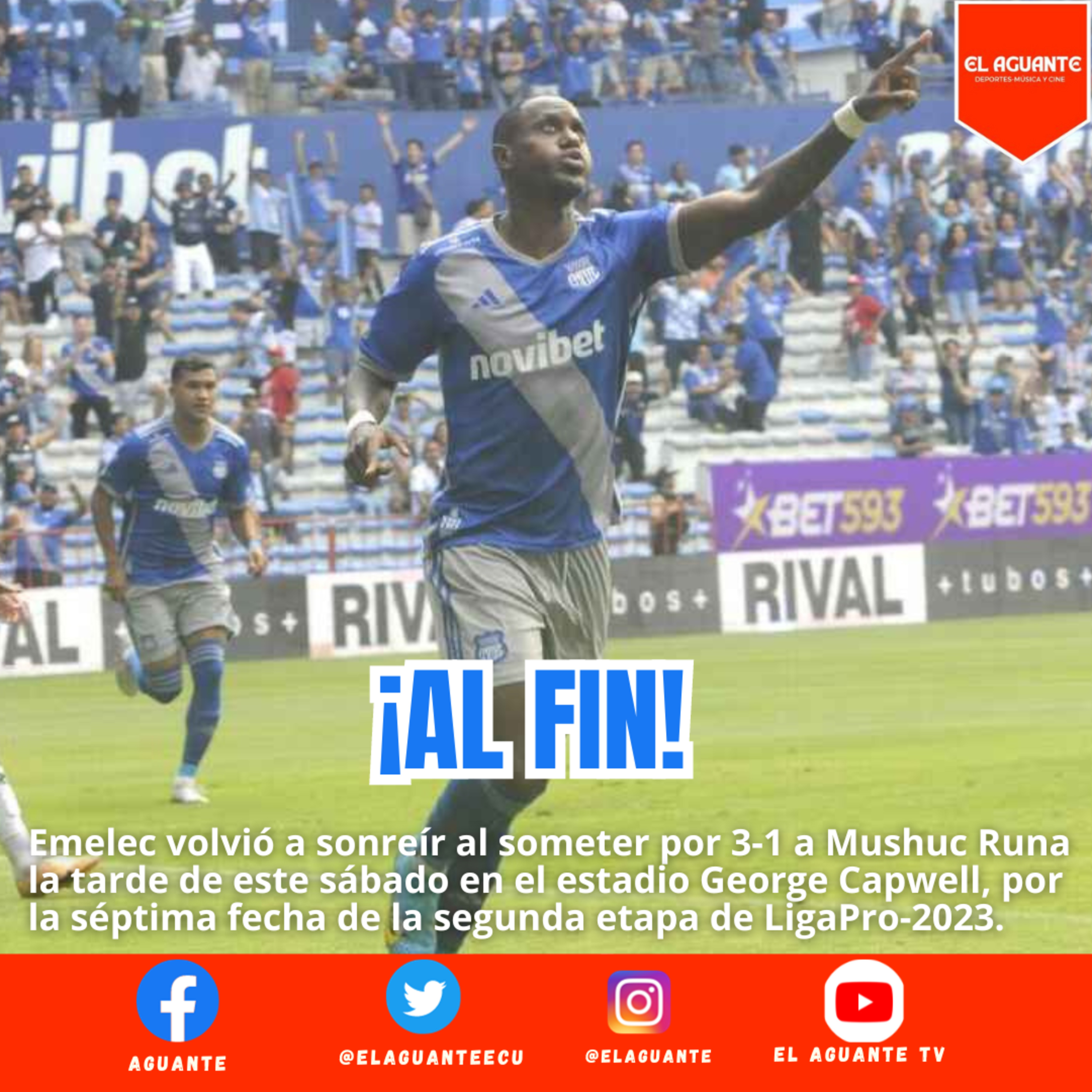 Opinión de Emelec 3 Mushuc Runa 1