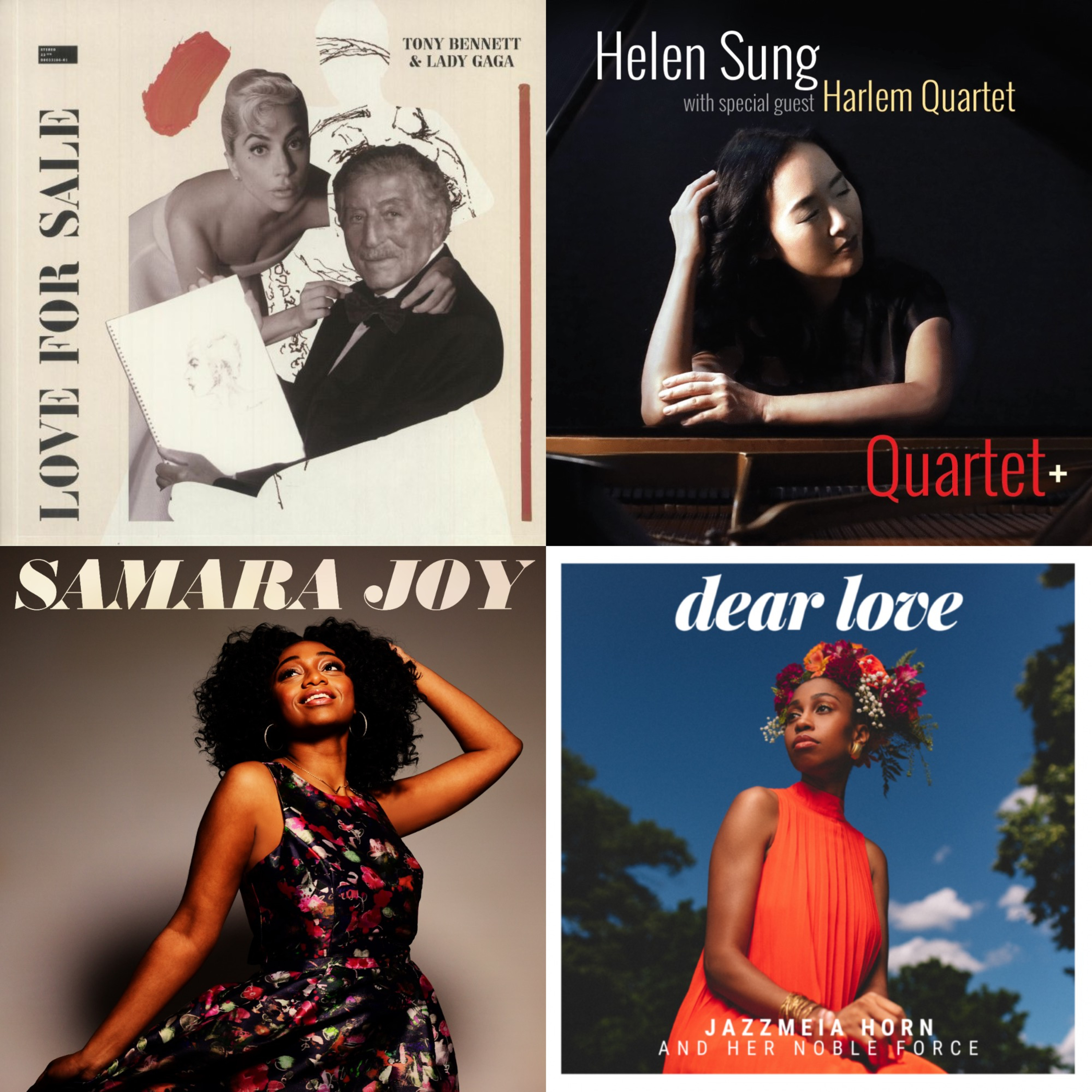 1. Samara Joy • Samara Joy 2. Jazzmeia Horn & Her Noble Force • Dear Love 3. Tony Bennett & Lady Gaga • Love For Sale #vocaljazz 4. Helen Sung • Quartet + (with Harlem Quartet) #contemporaryjazz episode artwork