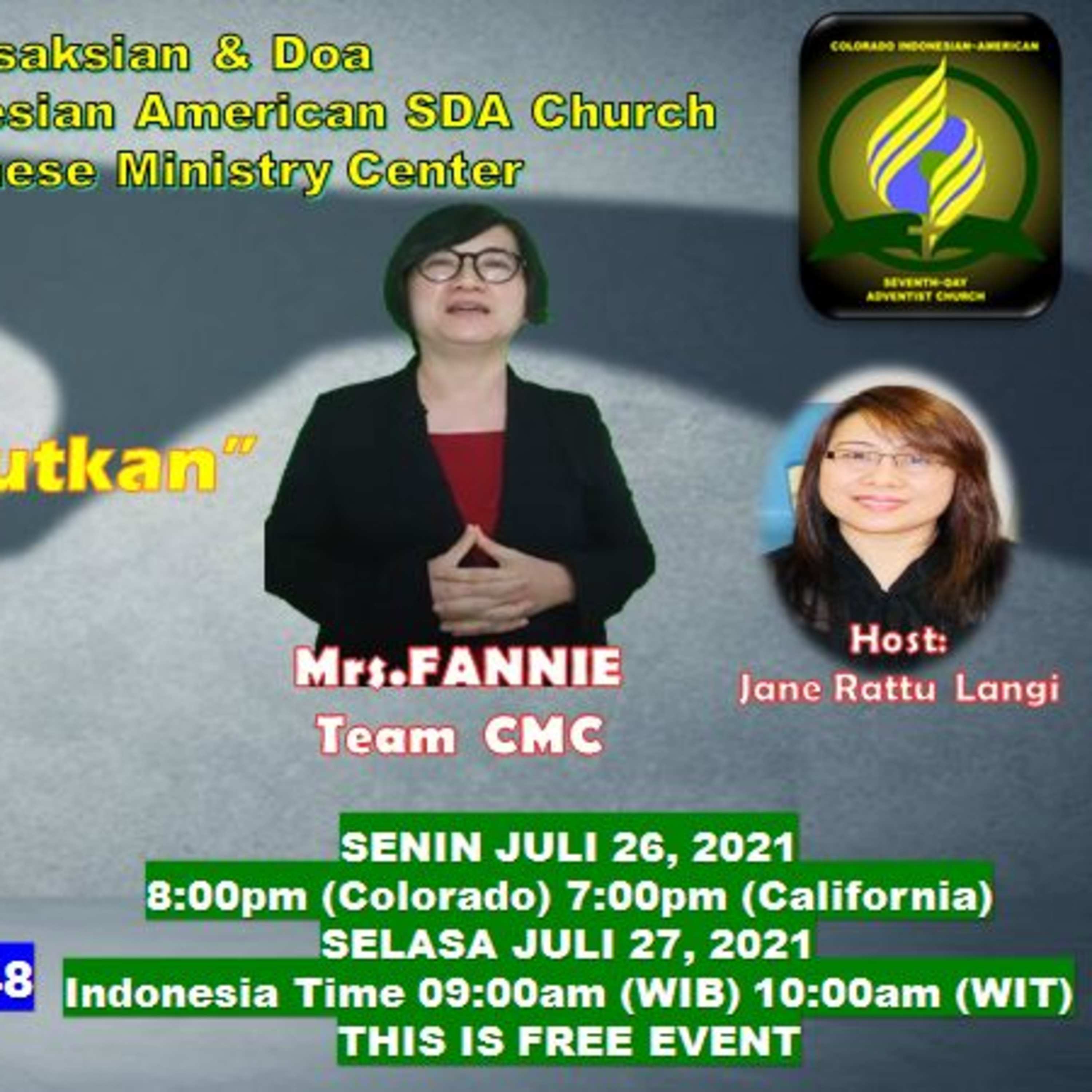 Kesaksian & Doa CIASDAC | Yang Paling Menakutkan | Mrs. Fannie (Team CMC)
