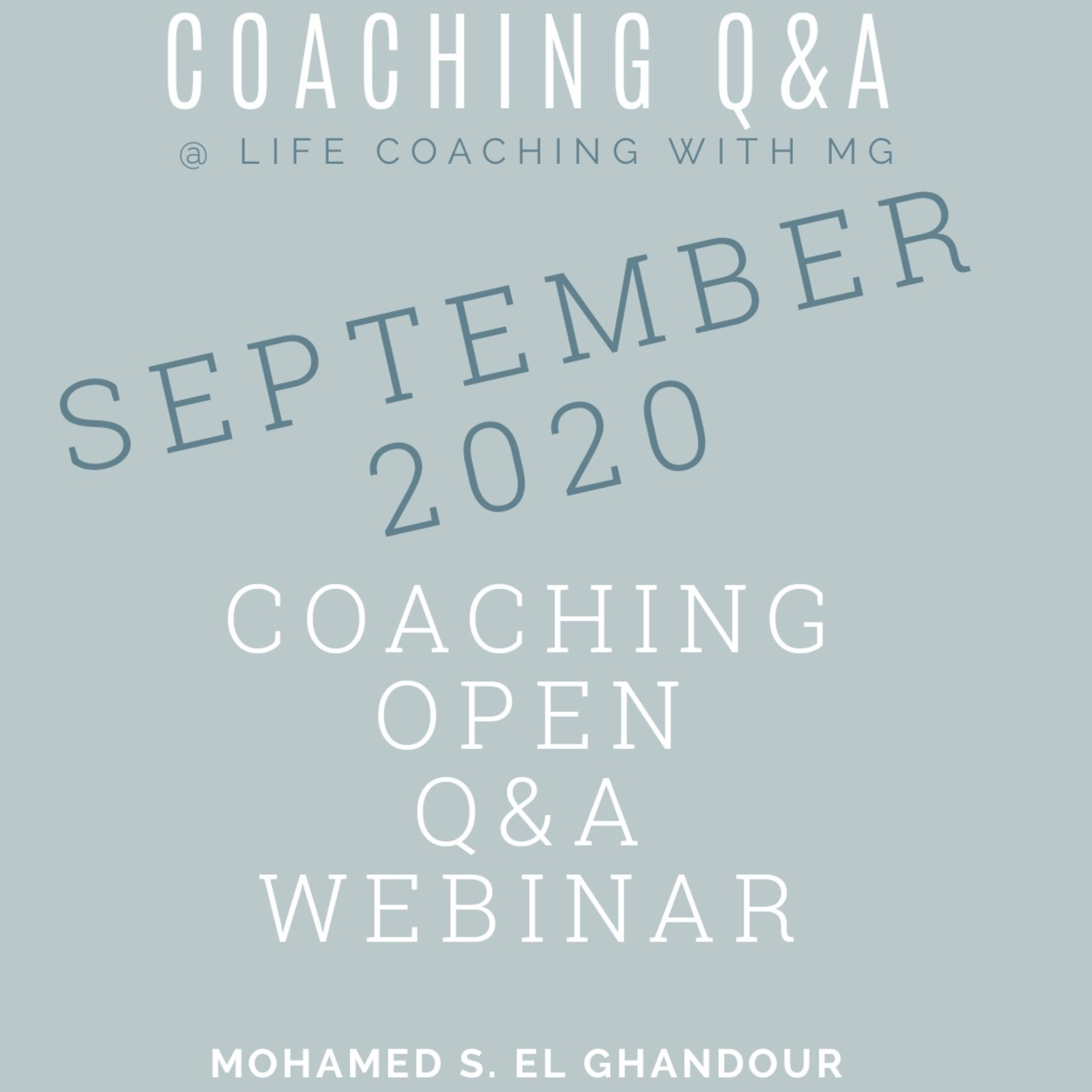 Sep. 2020. Consciousness Coaching open Q&A episode artwork