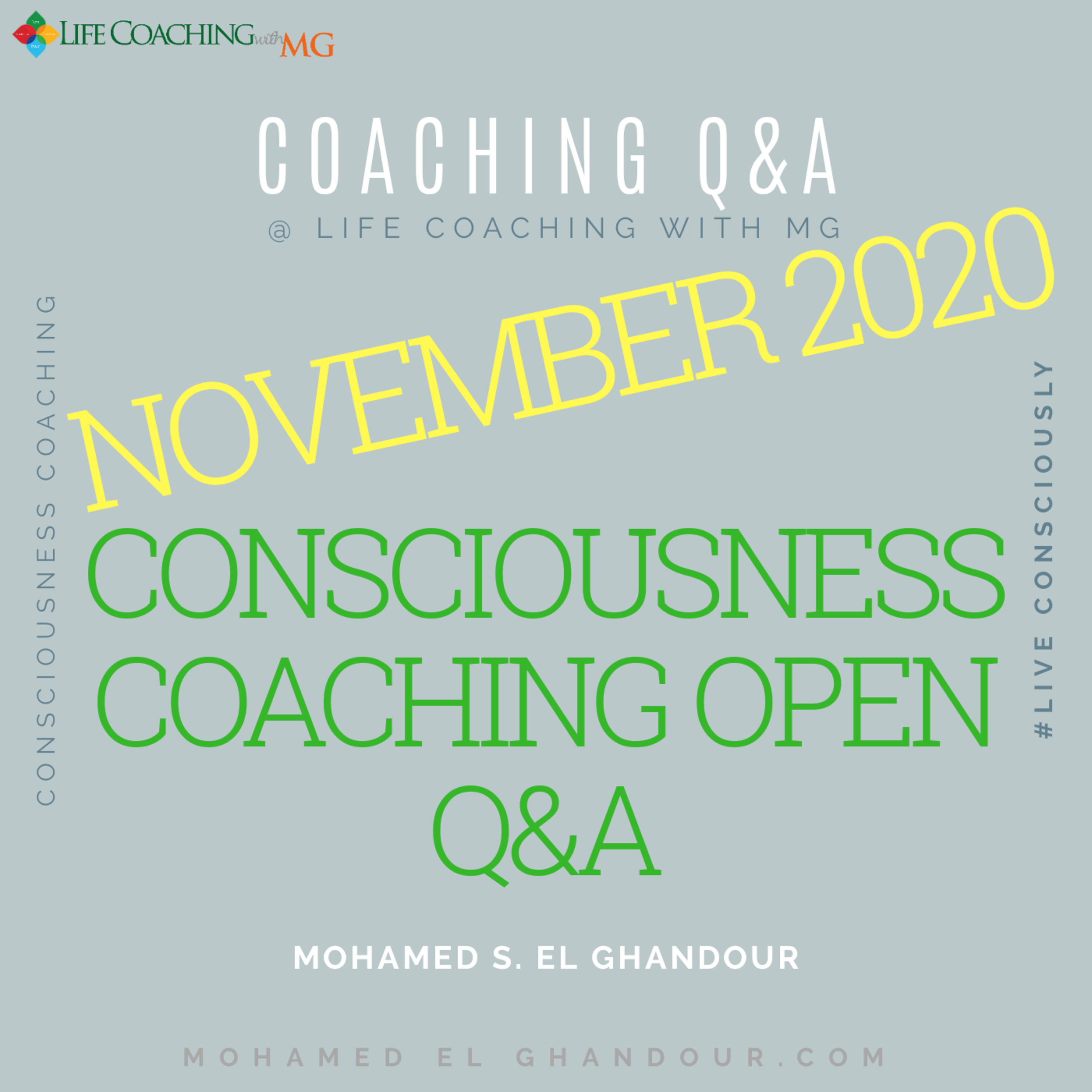 Nov. 2020. Consciousness Coaching open Q&A episode artwork