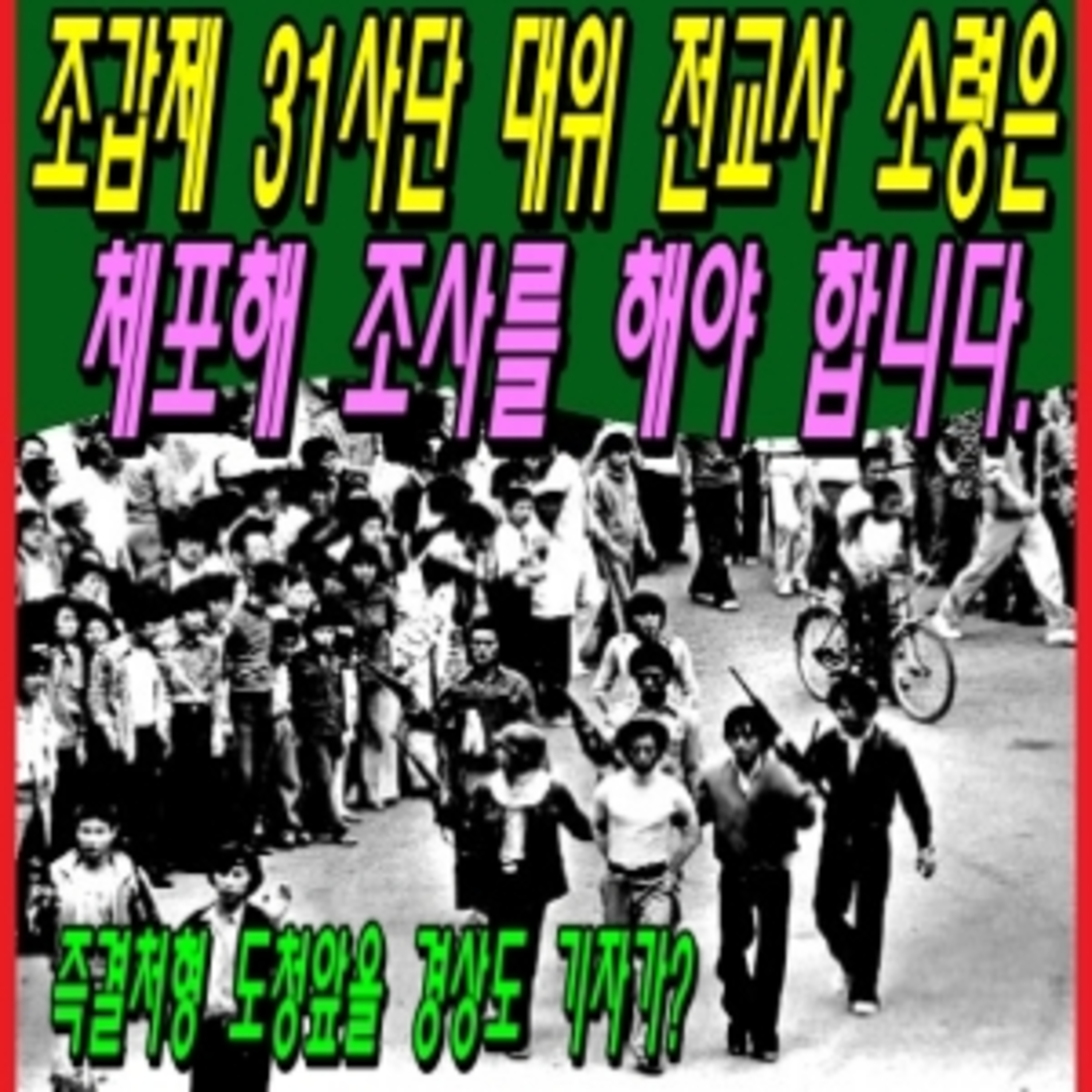 조갑제 31사단 대위 전교사 소령은 체포해 조사를 해야 합니다.  episode artwork