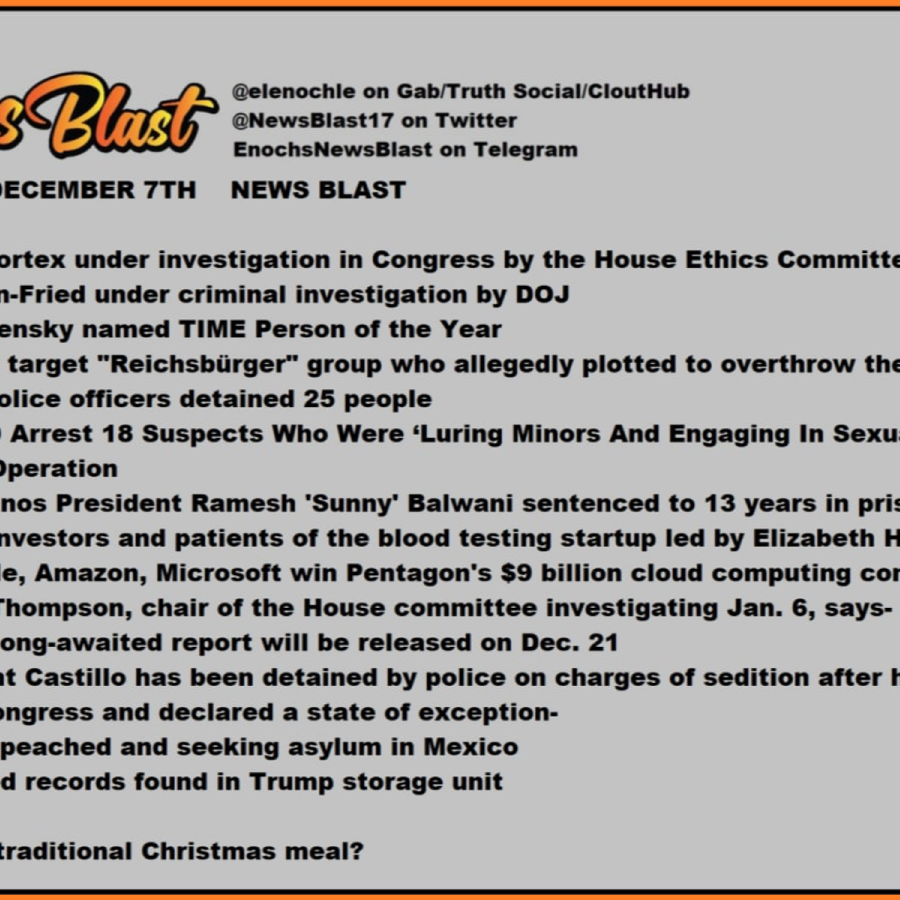 Wednesday, December 7, 2022 News Blast  episode artwork