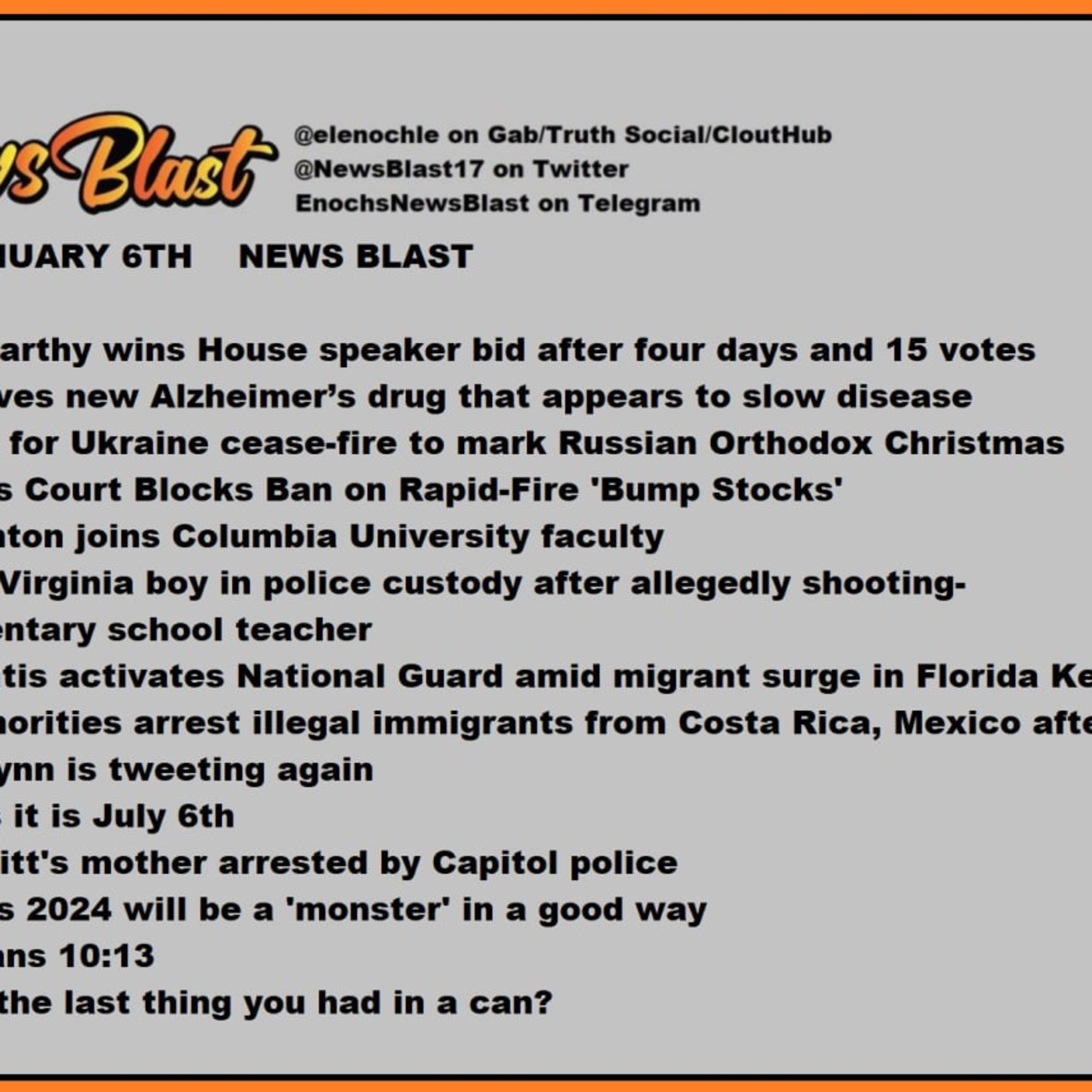 Friday, January 6, 2023 News Blast episode artwork