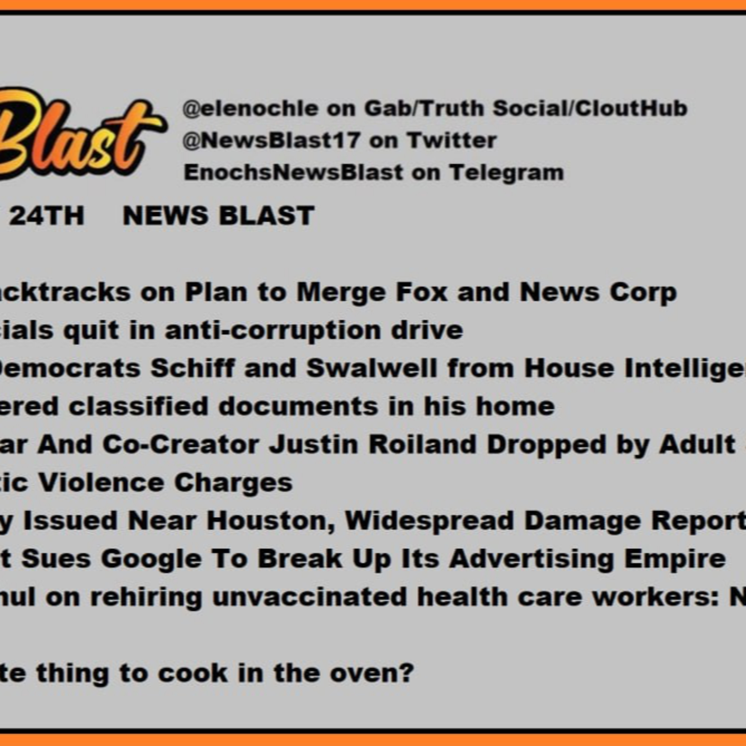 Tuesday, January 24, 2023 News Blast.  episode artwork