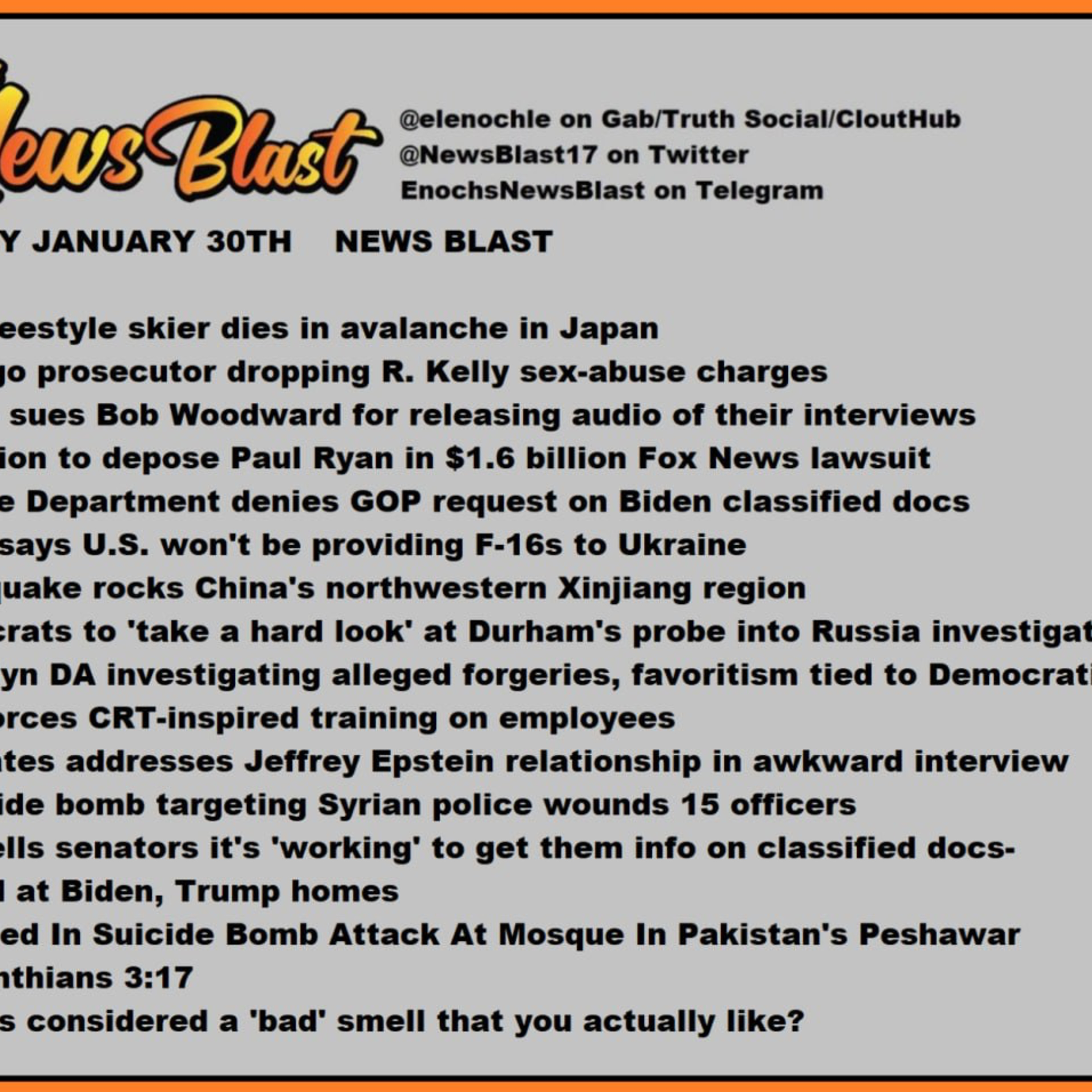 Monday, January 30, 2023 News Blast  episode artwork