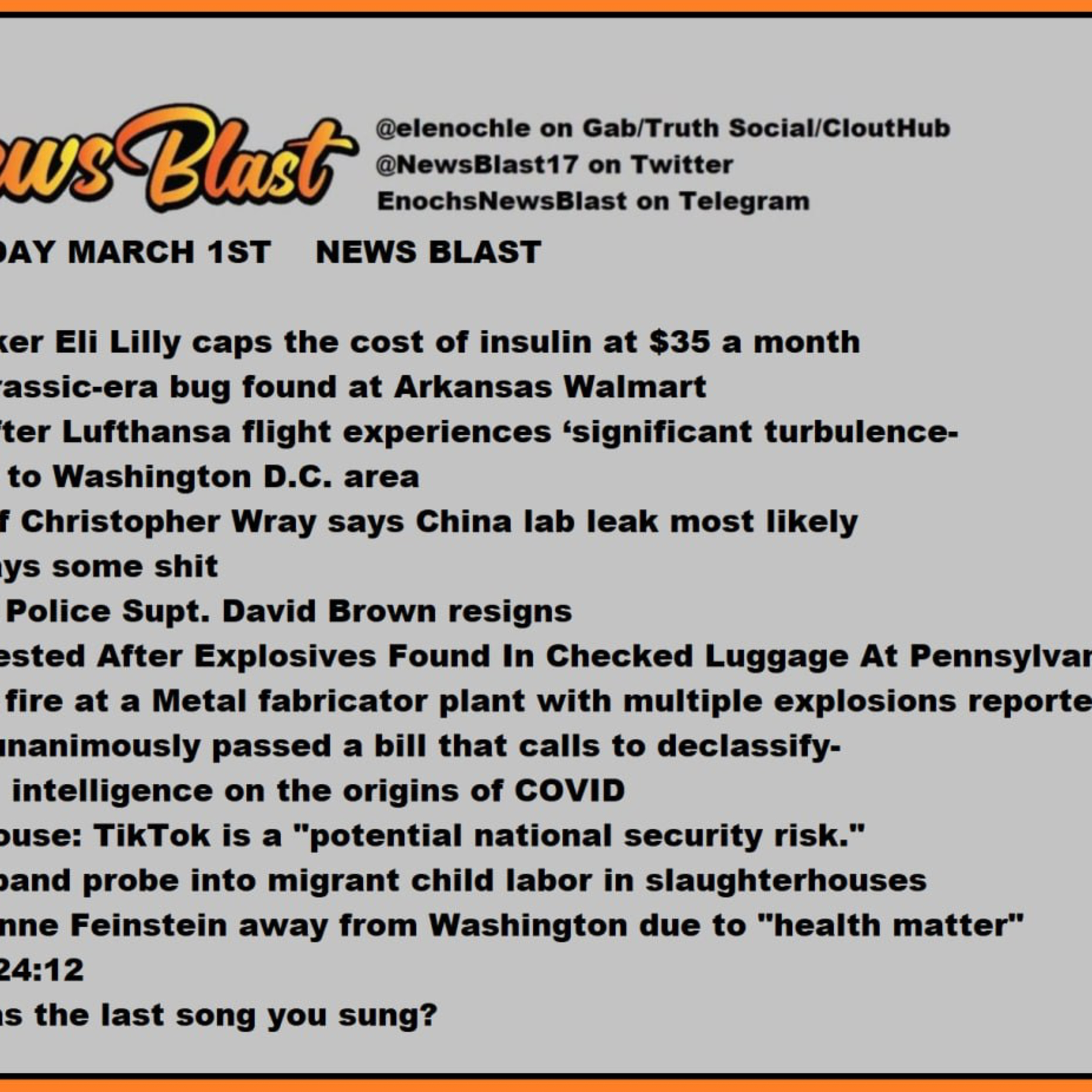 Monday, March 6, 2023 News Blast episode artwork