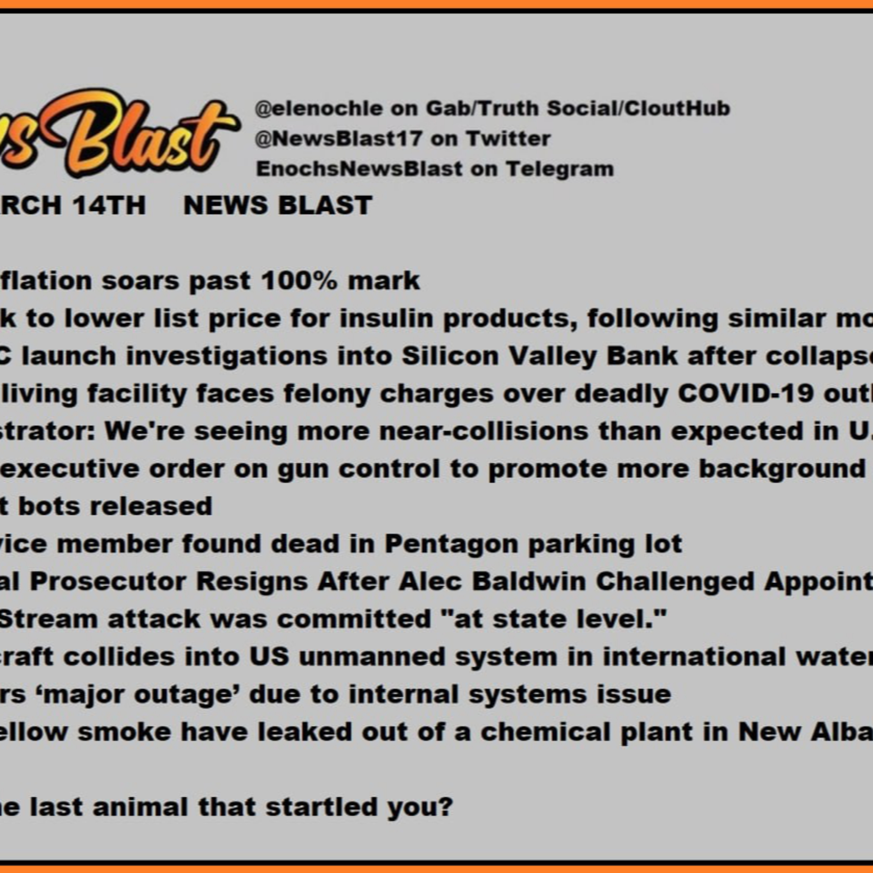 Tuesday, March 14, 2023 News Blast  episode artwork
