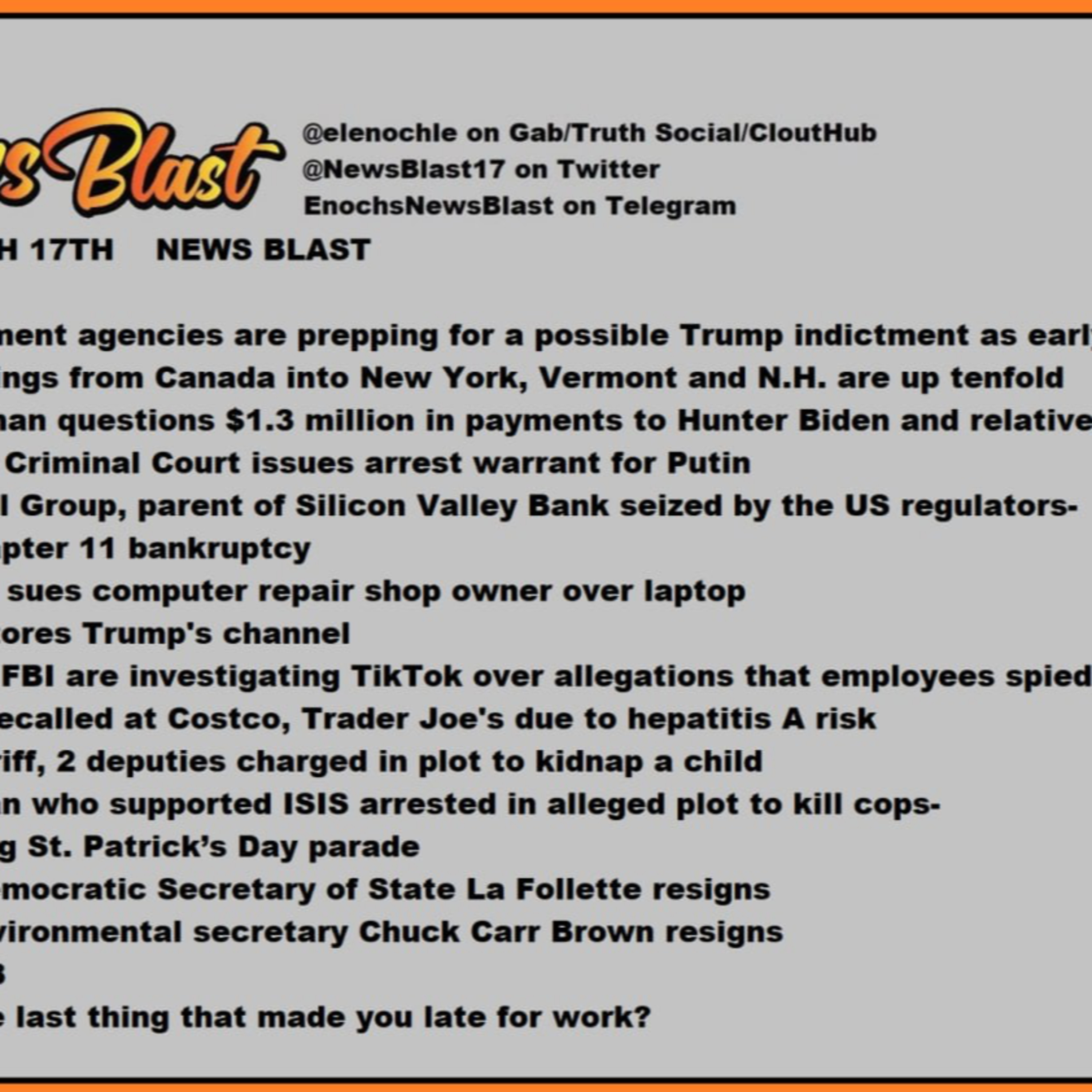 Friday, March 17, 2023 News Blast episode artwork