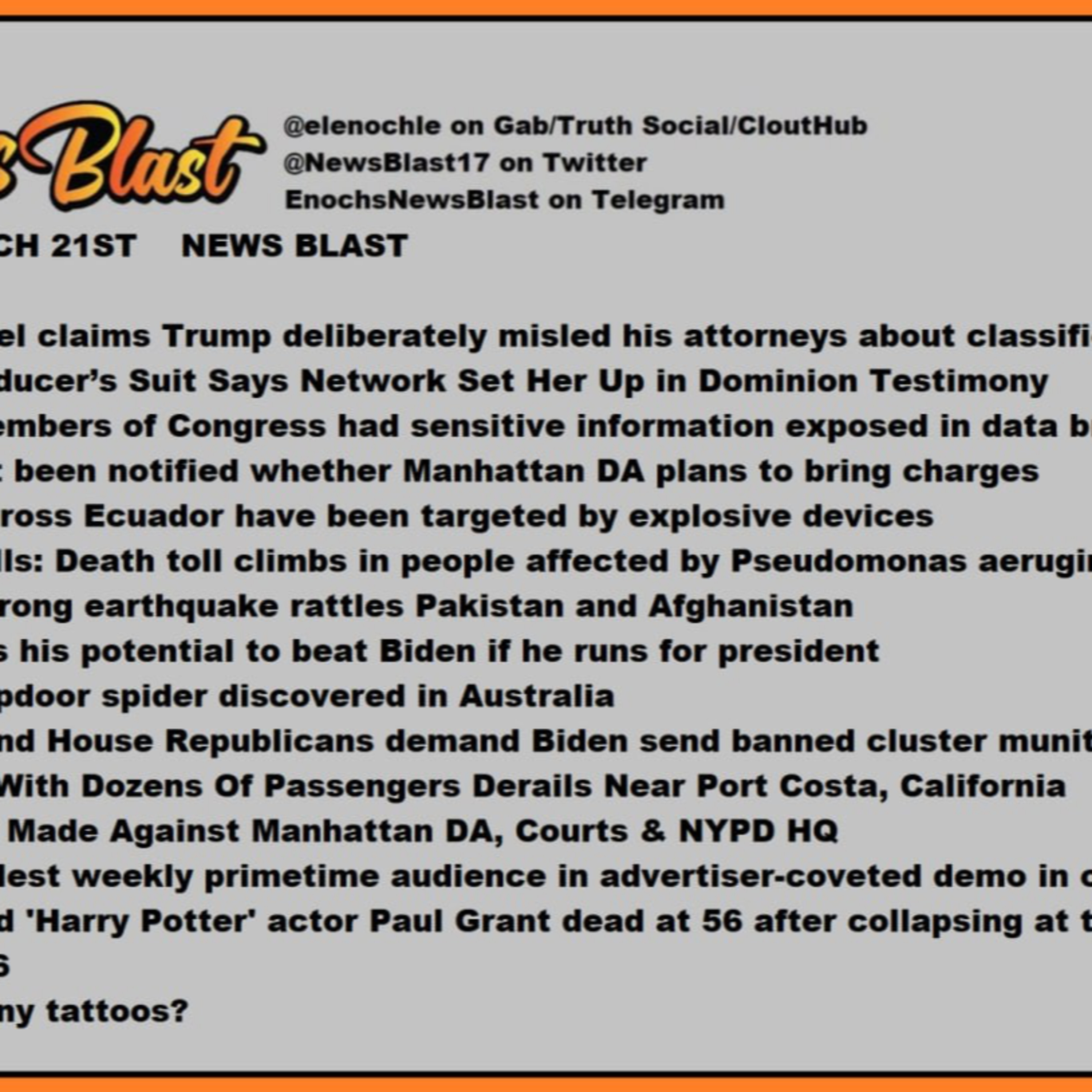 Tuesday, March 21, 2023 News Blast  episode artwork