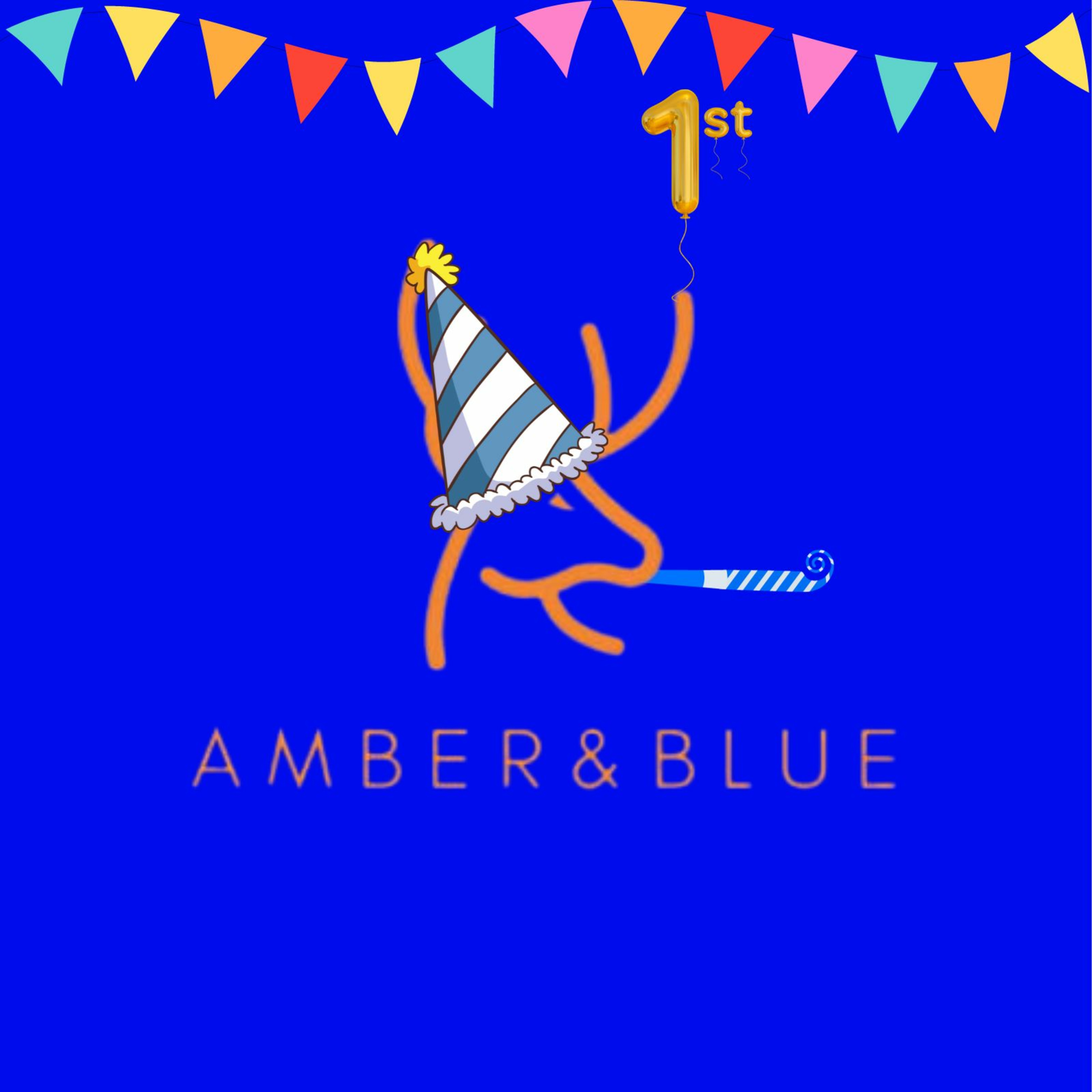 Amber and blue