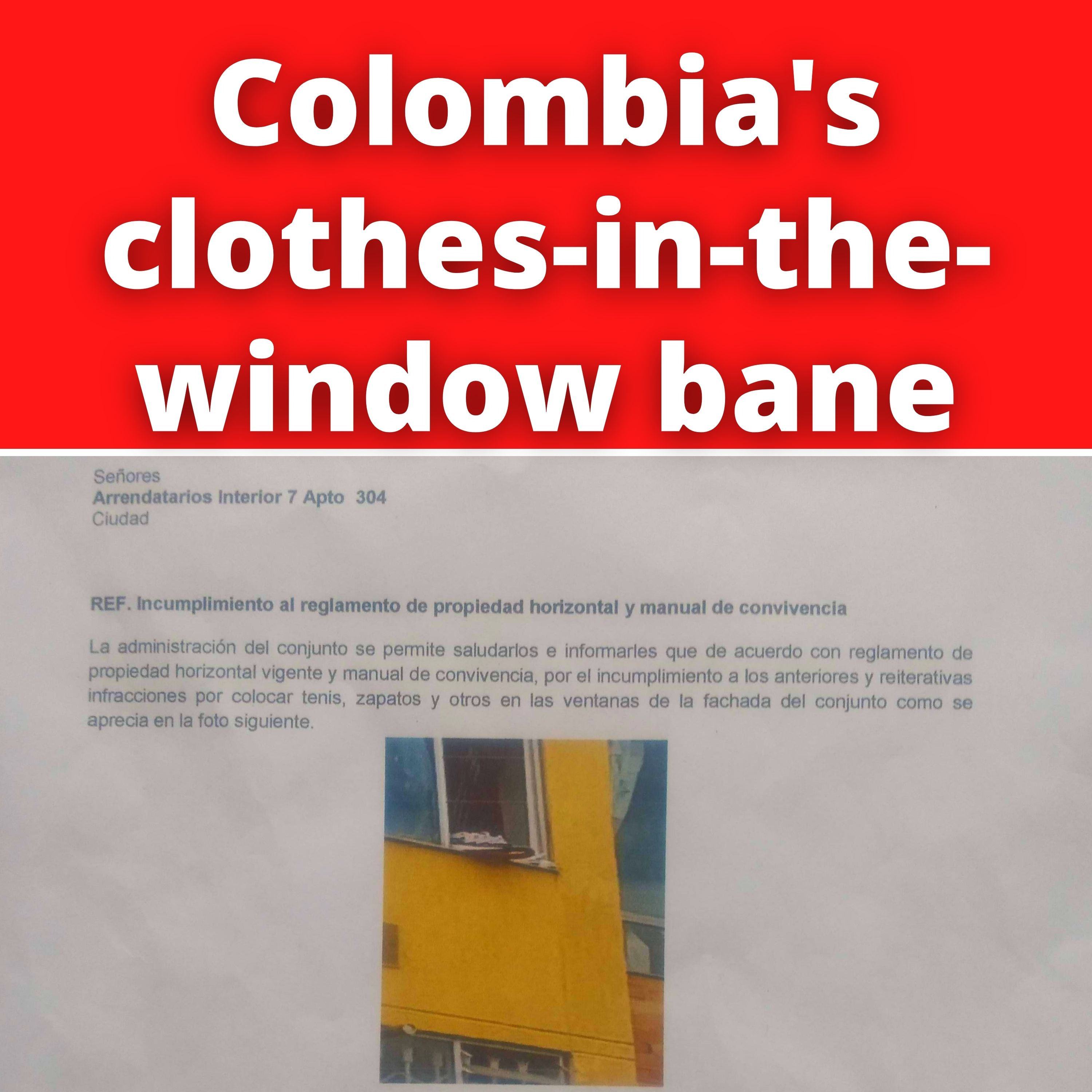 Audio blog: Colombia's clothes-in-the-window bane episode artwork