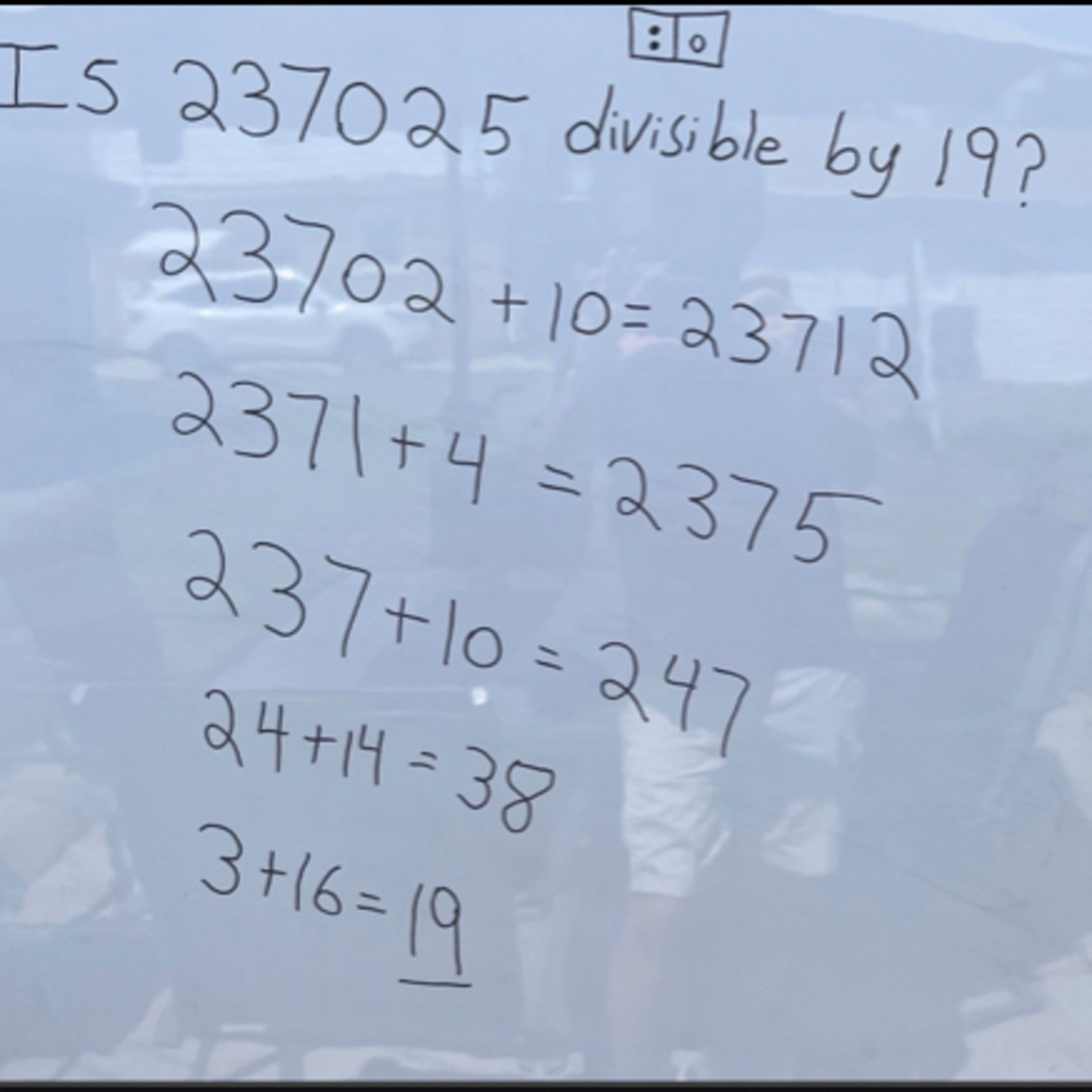 You can prove a divisibility rule for 19 episode artwork