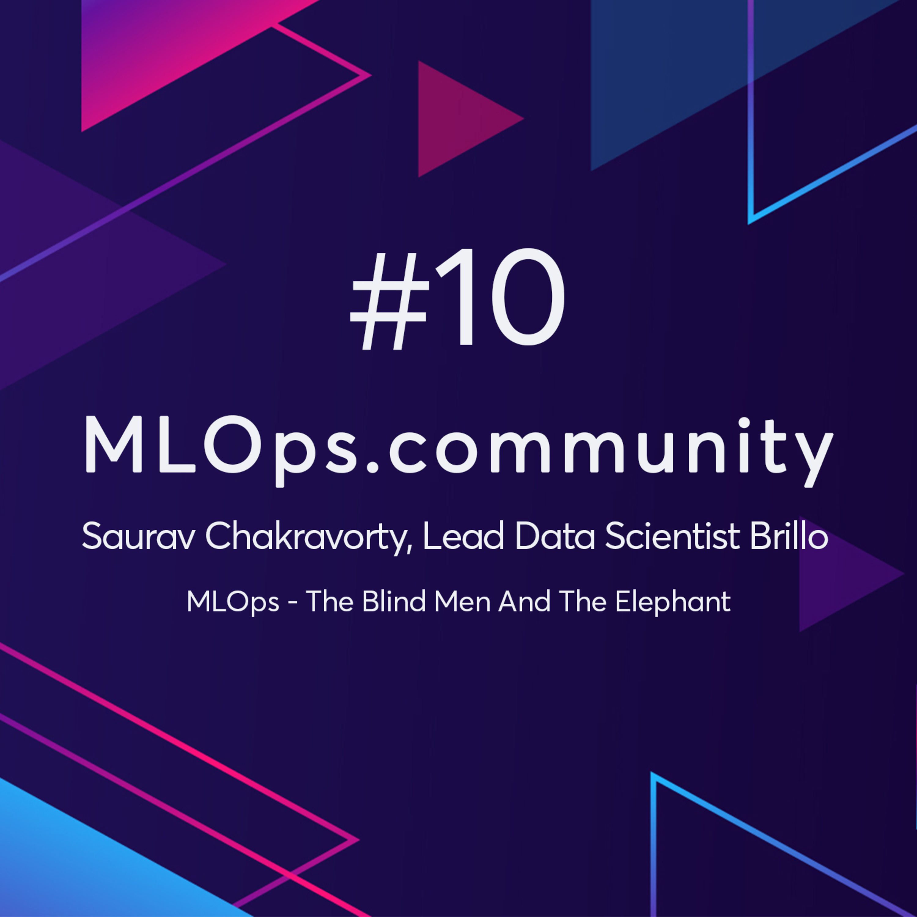 cover of episode MLOps.community #10 - MLOps - The Blind Men and the Elephant with Saurav Chakravorty