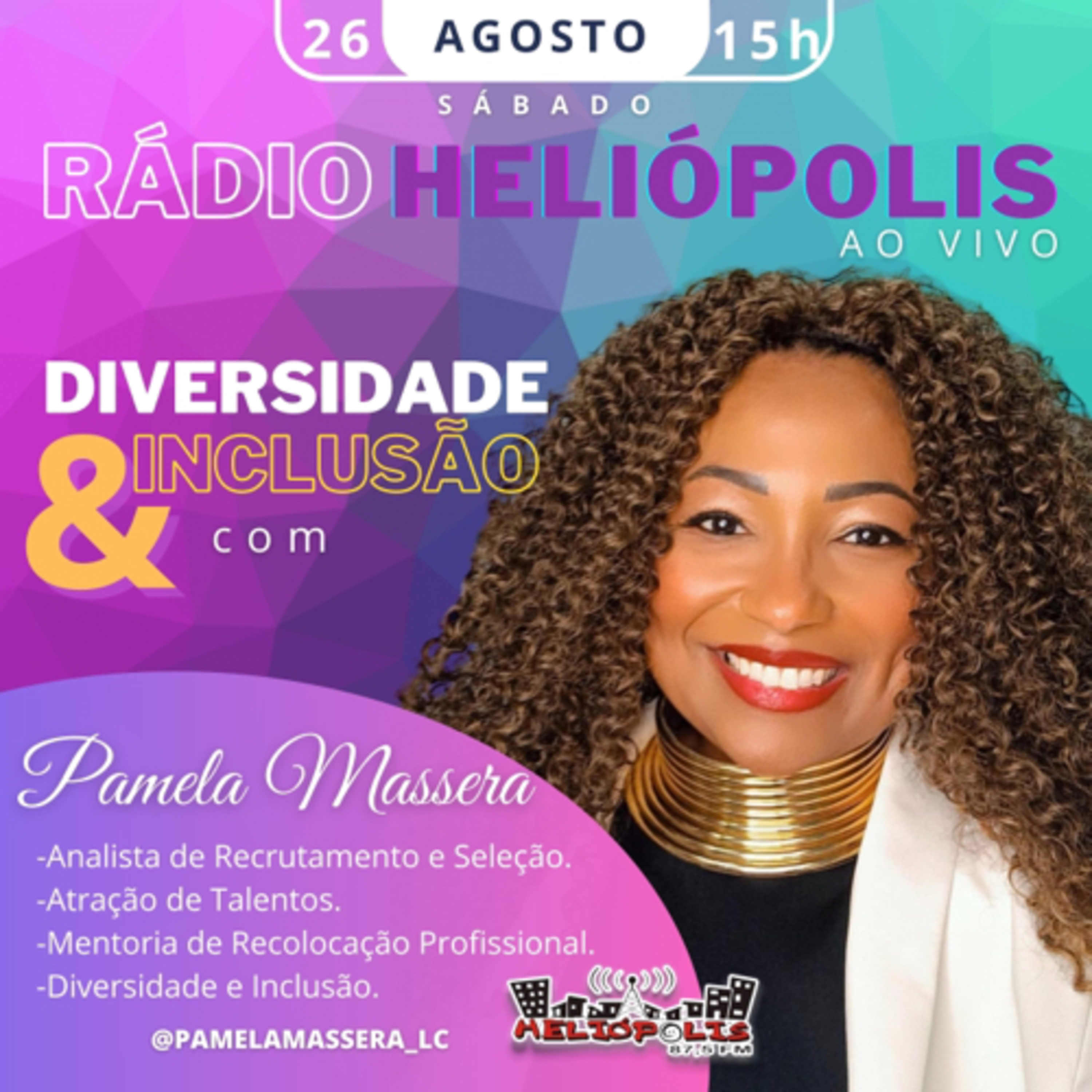 Alô, Pessoas! e Pamela Massera: Diversidade & Inclusão. Rádio Heliópolis 87,5 FM SP 28/06/2023 episode artwork