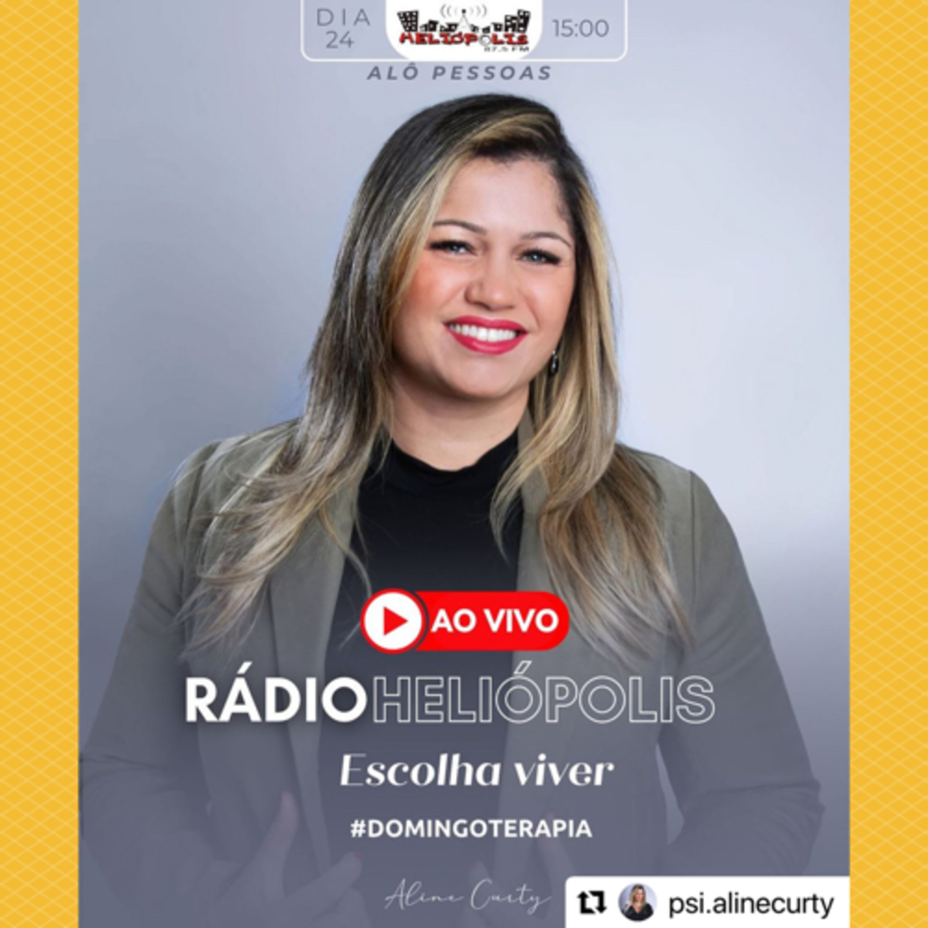 Alô, Pessoas! com Aline Curty, setembro amarelo: escolha viver! Rádio Heliópolis FM SP 24/09/2023 episode artwork