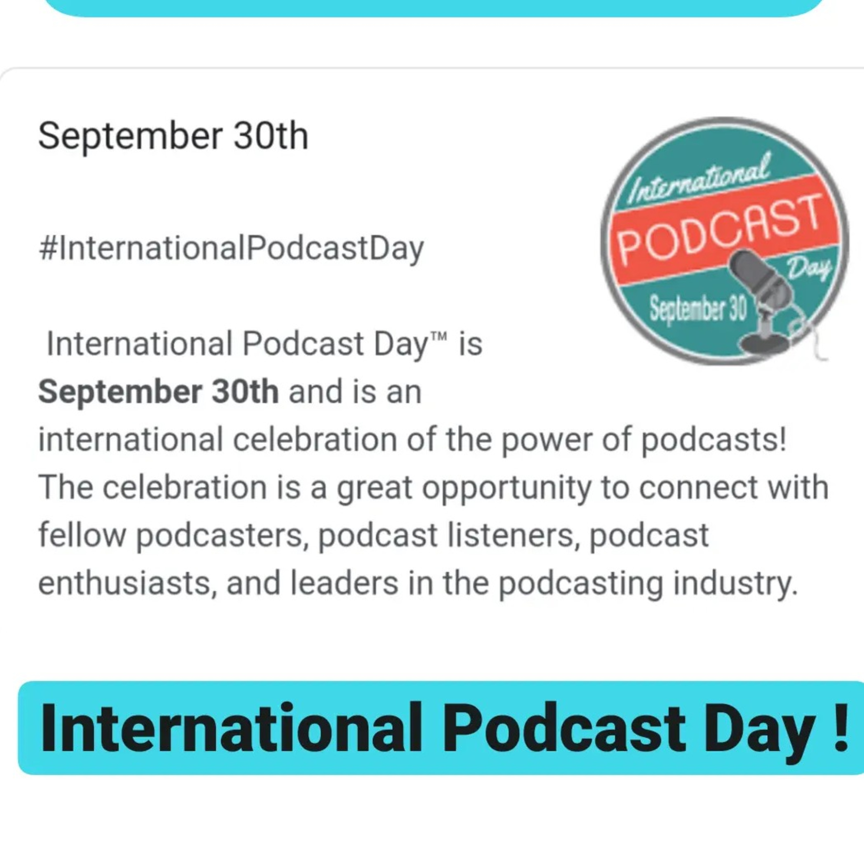 Happy International Podcast Day ! episode artwork