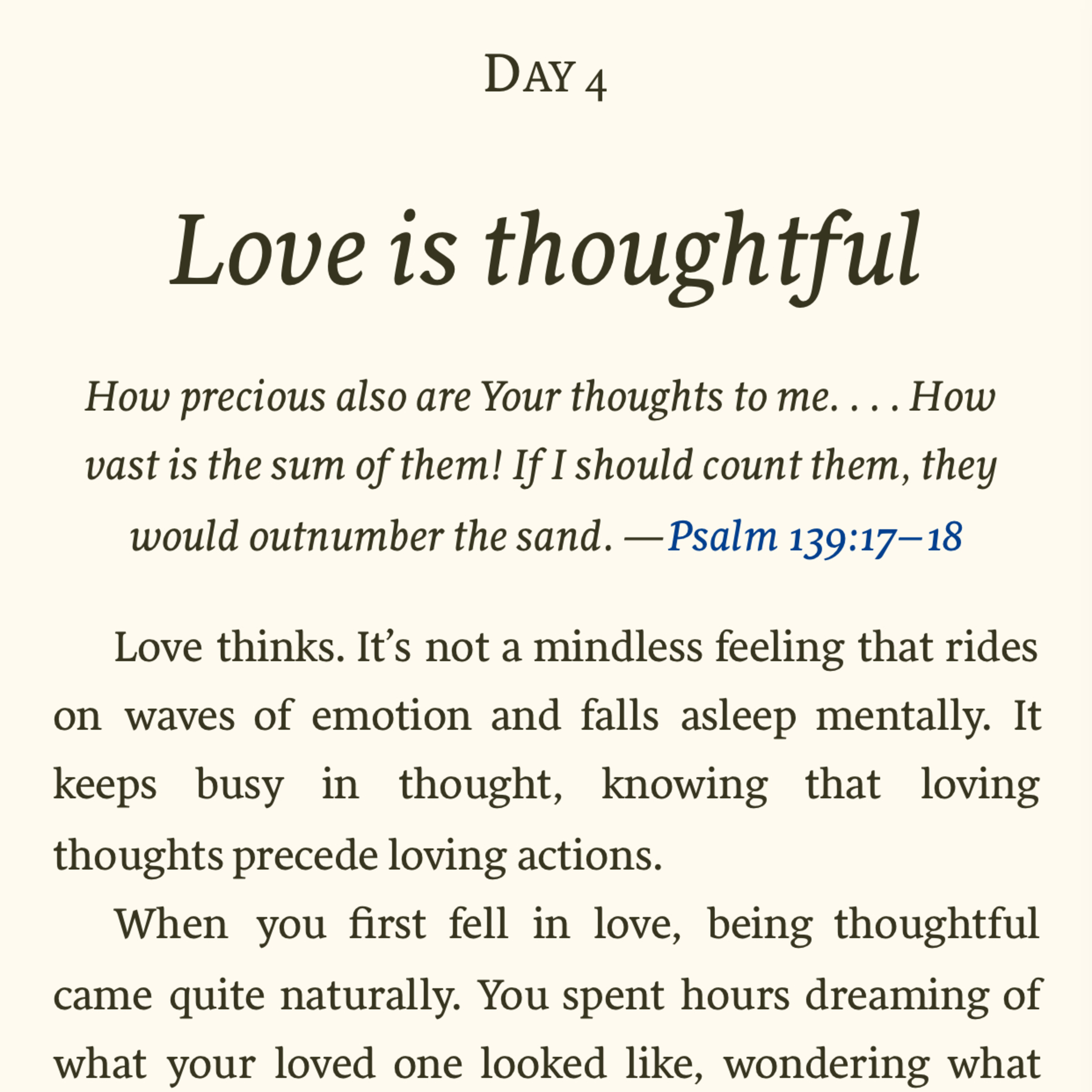The Love Dare: Episode 4, Day 4: Love is thoughtful
