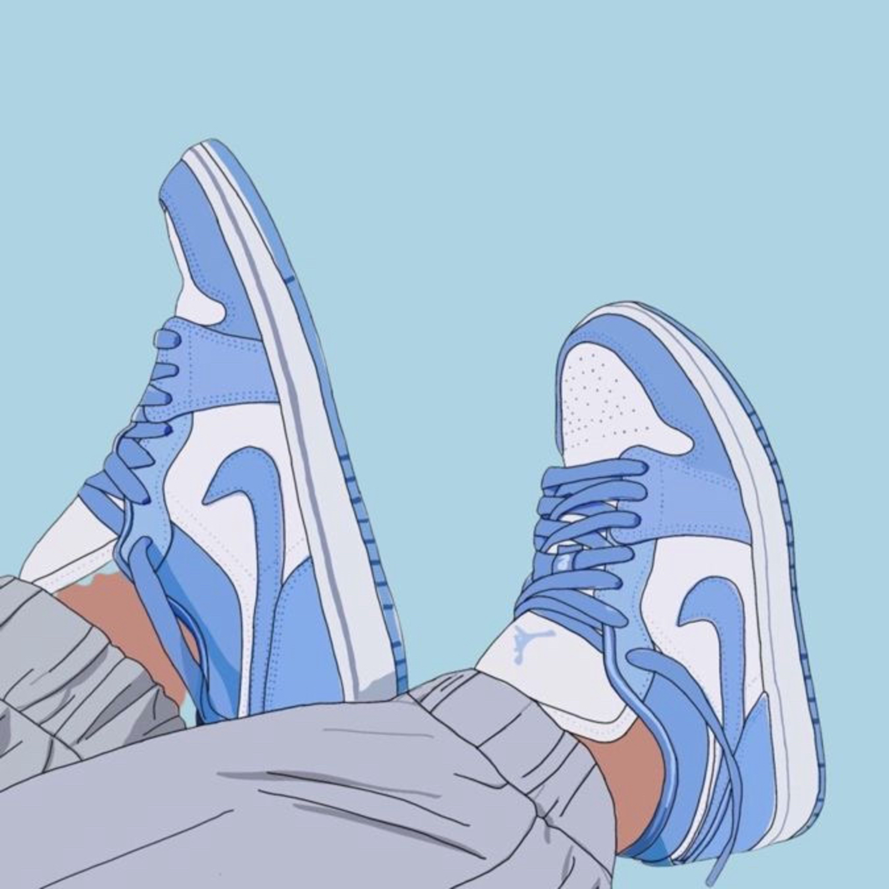 Nikes on my feet .