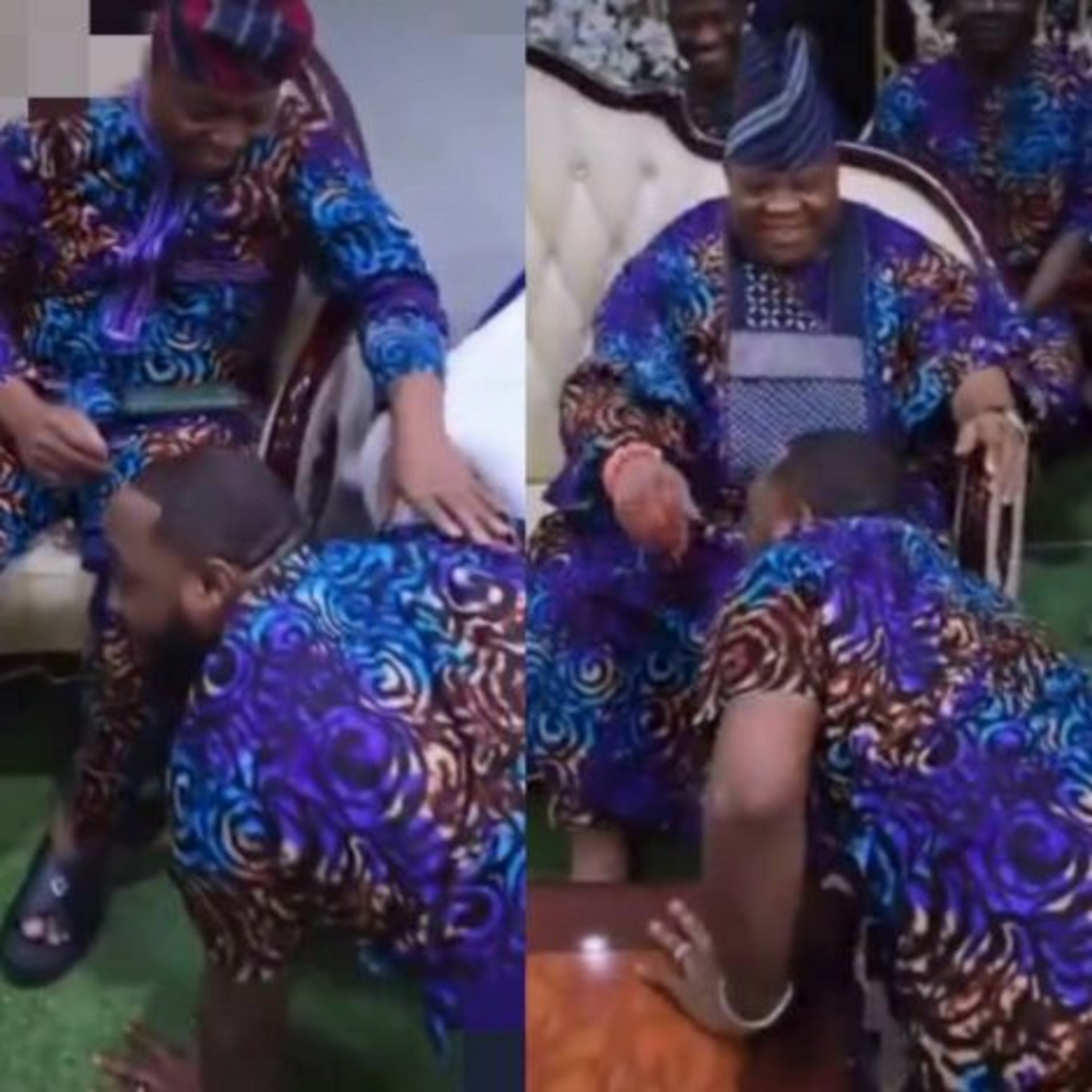 Singer Davido prostrate to greet his Dad and Uncles at an event episode artwork