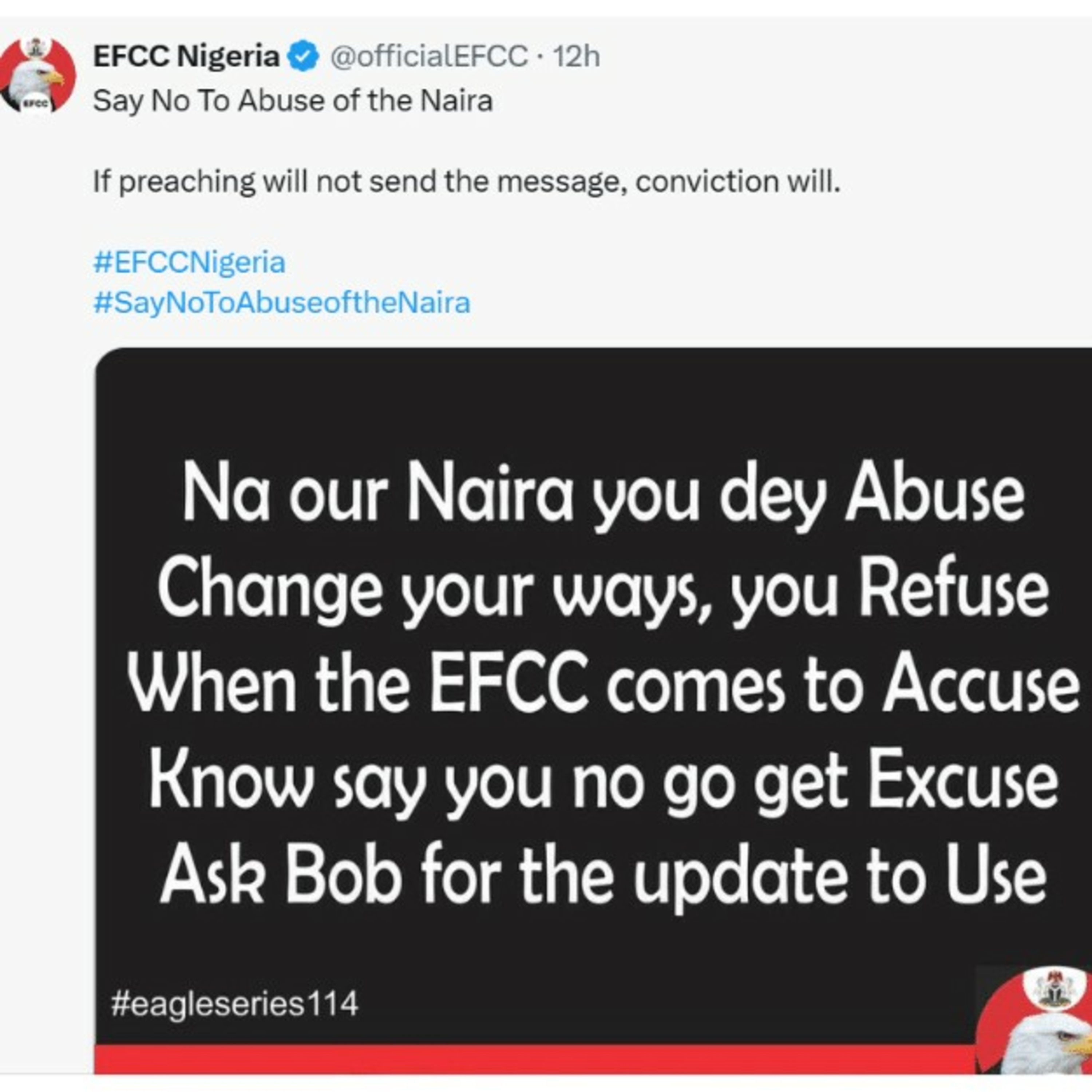 EFCC warns Nigerians on the abuse of Naira notes. episode artwork