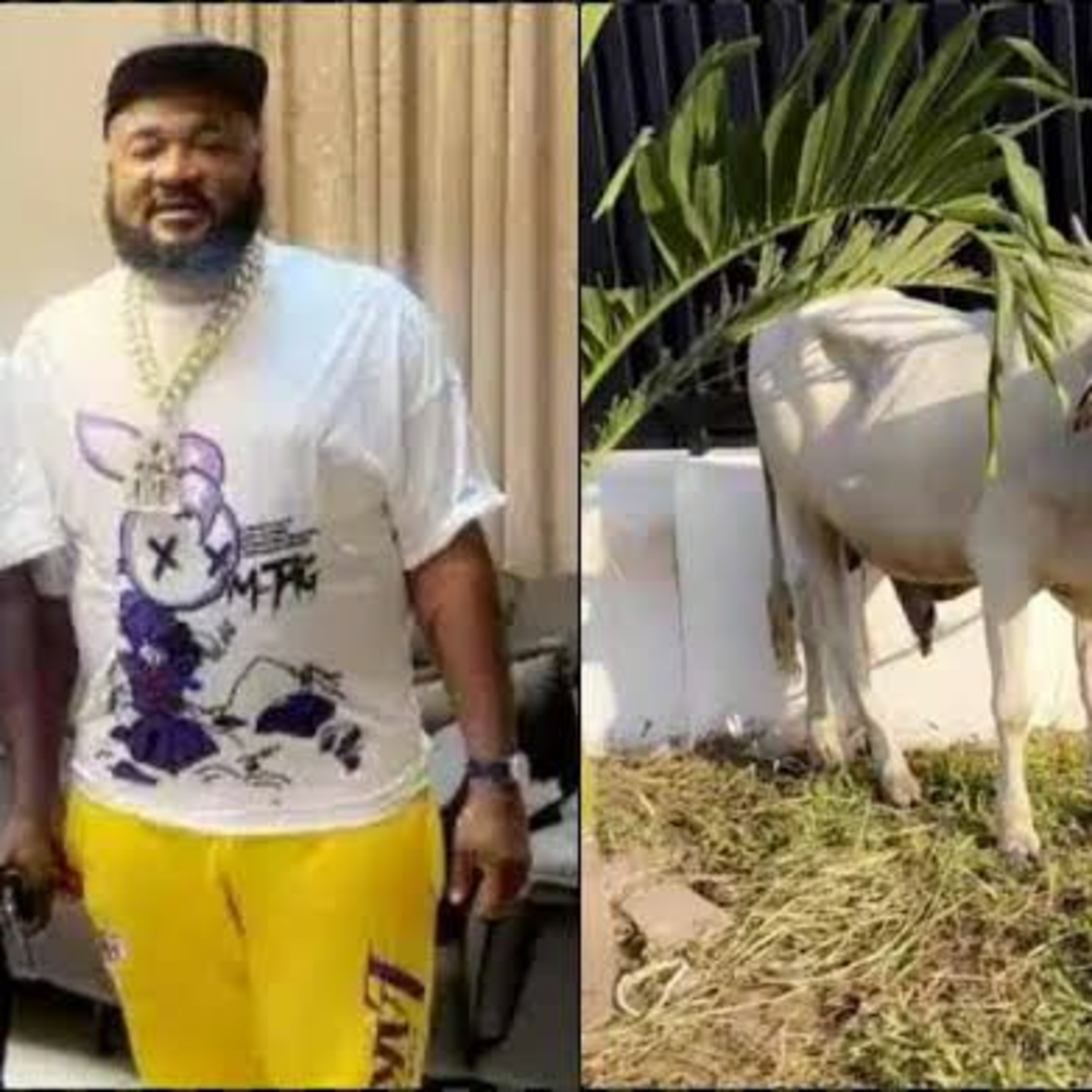 Naira Marley gifts Sam Larry cow for Eid al-Adha.