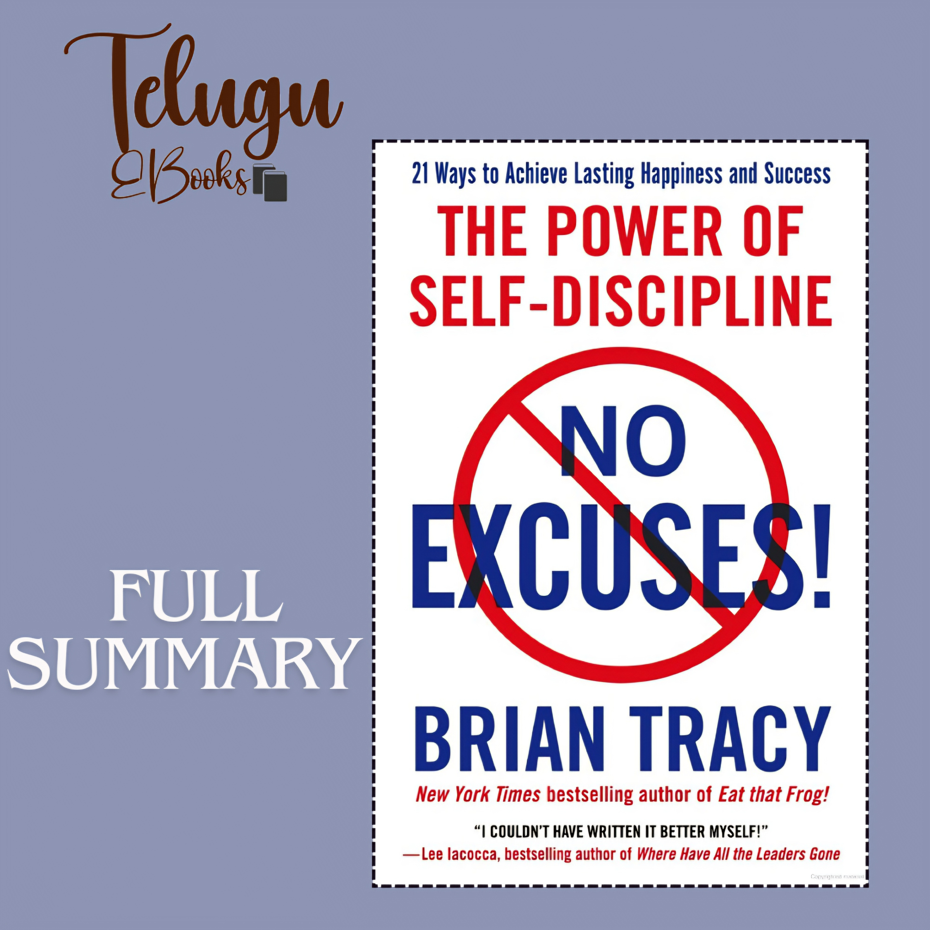Telugu EBooks- No Excuses Complete Book Summary Analysis In Telugu  episode artwork