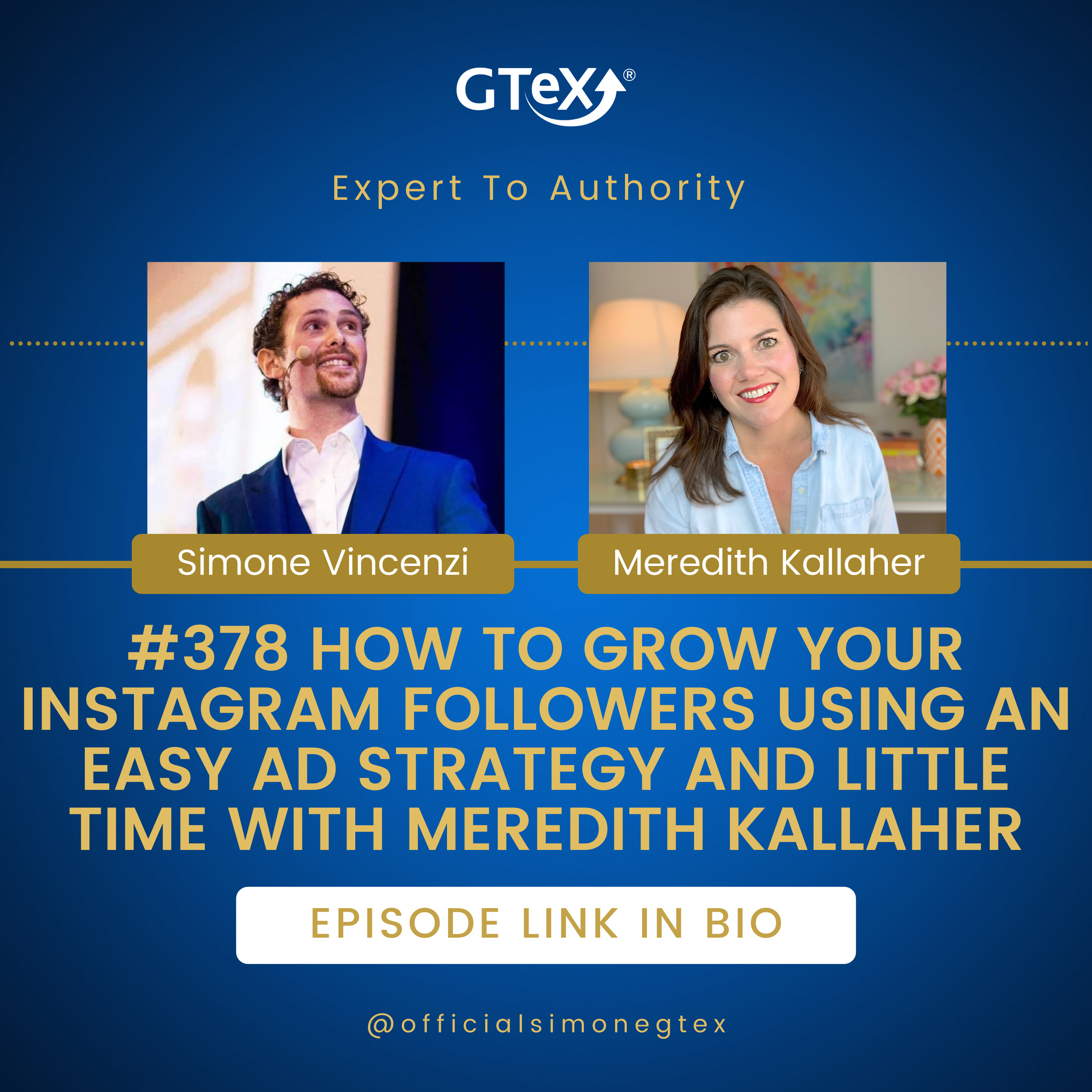 Episode #378 How to Grow Your Instagram Followers Using an Easy Ad Strategy and Little Time with Meredith Kallaher episode artwork