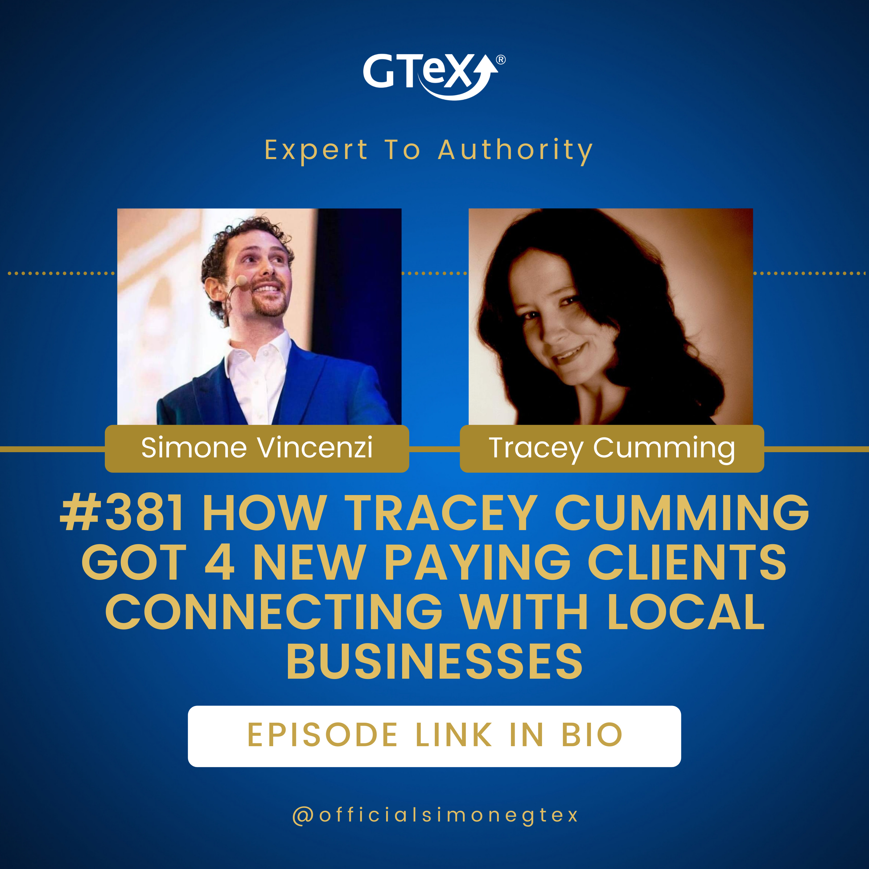 Episode #381 How Tracey Cumming Got 4 New Paying Clients Connecting with Local Businesses episode artwork
