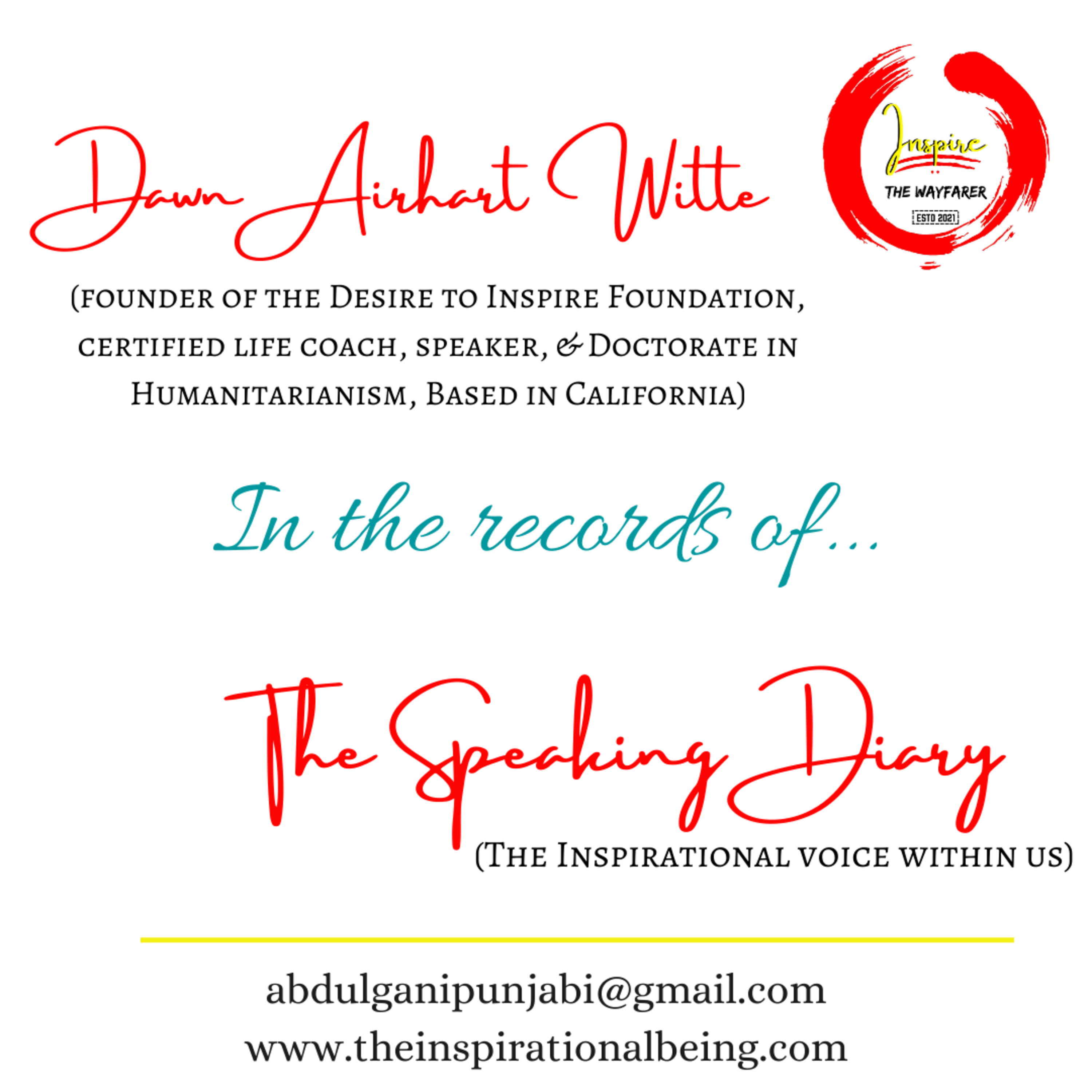 Be in Love: Dawn Airhart Witte @The Speaking Diary